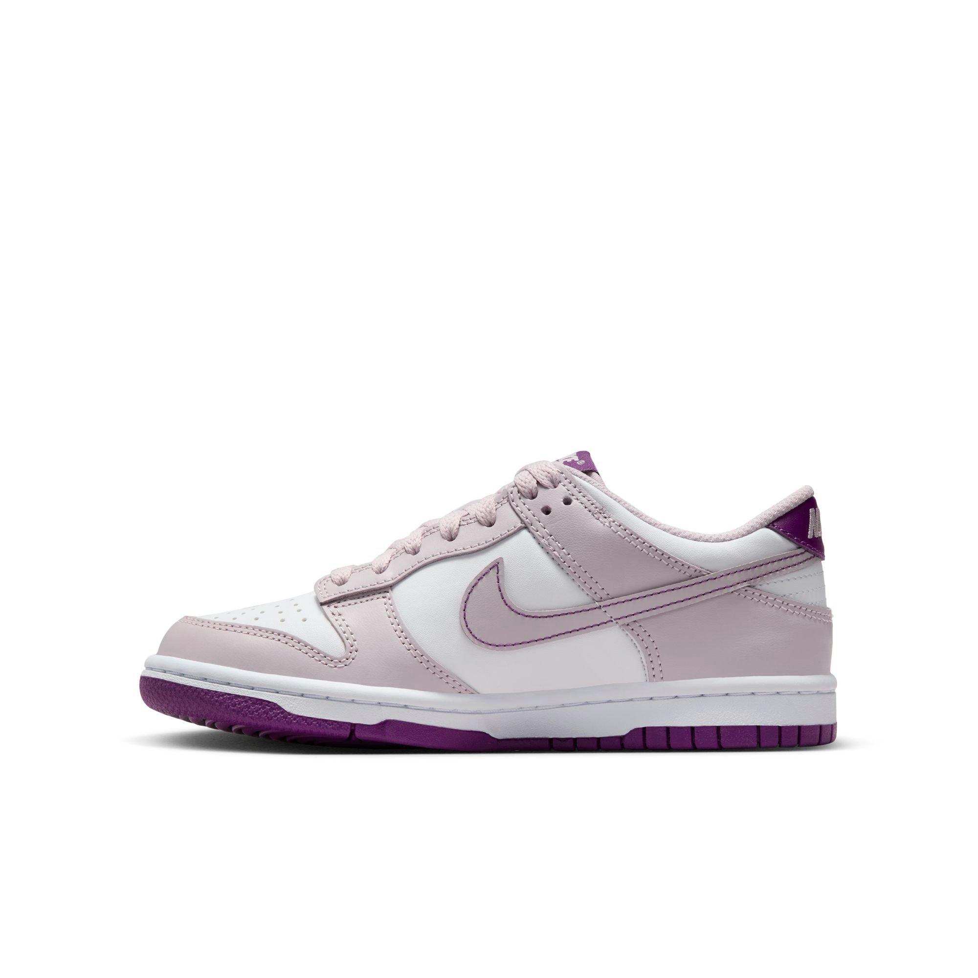 Nike Dunk Low "White/Viotech/Platinum Violet" Grade School Girls' Shoe - WHITE/PURPLE Thumbnail View 4