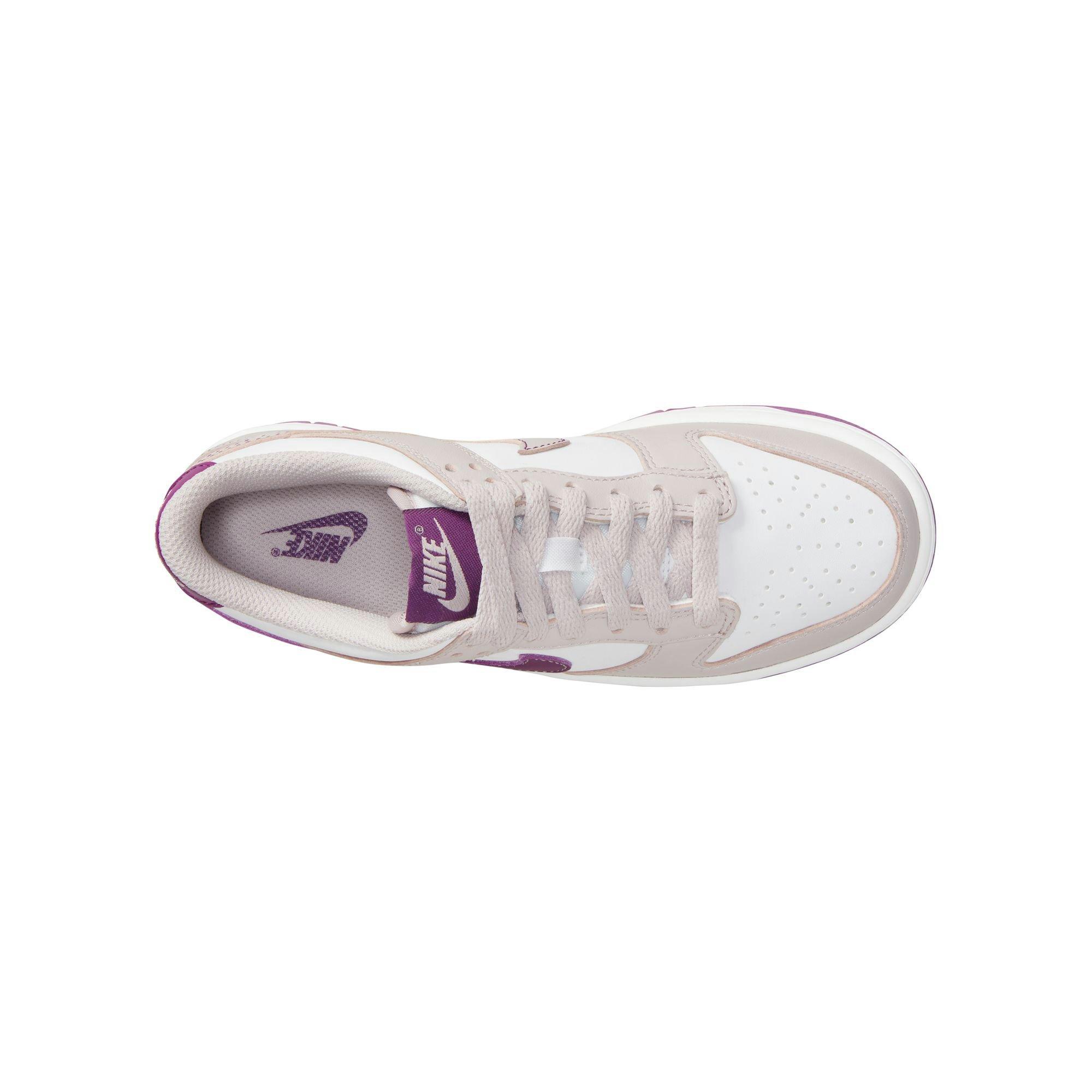 Nike Dunk Low "White/Viotech/Platinum Violet" Grade School Girls' Shoe - WHITE/PURPLE Thumbnail View 7