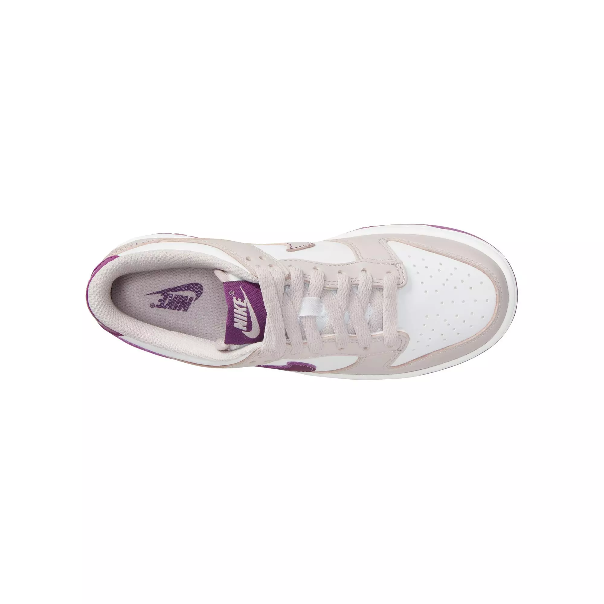 Nike Dunk Low "White/Viotech/Platinum Violet" Grade School Girls' Shoe - WHITE/PURPLE