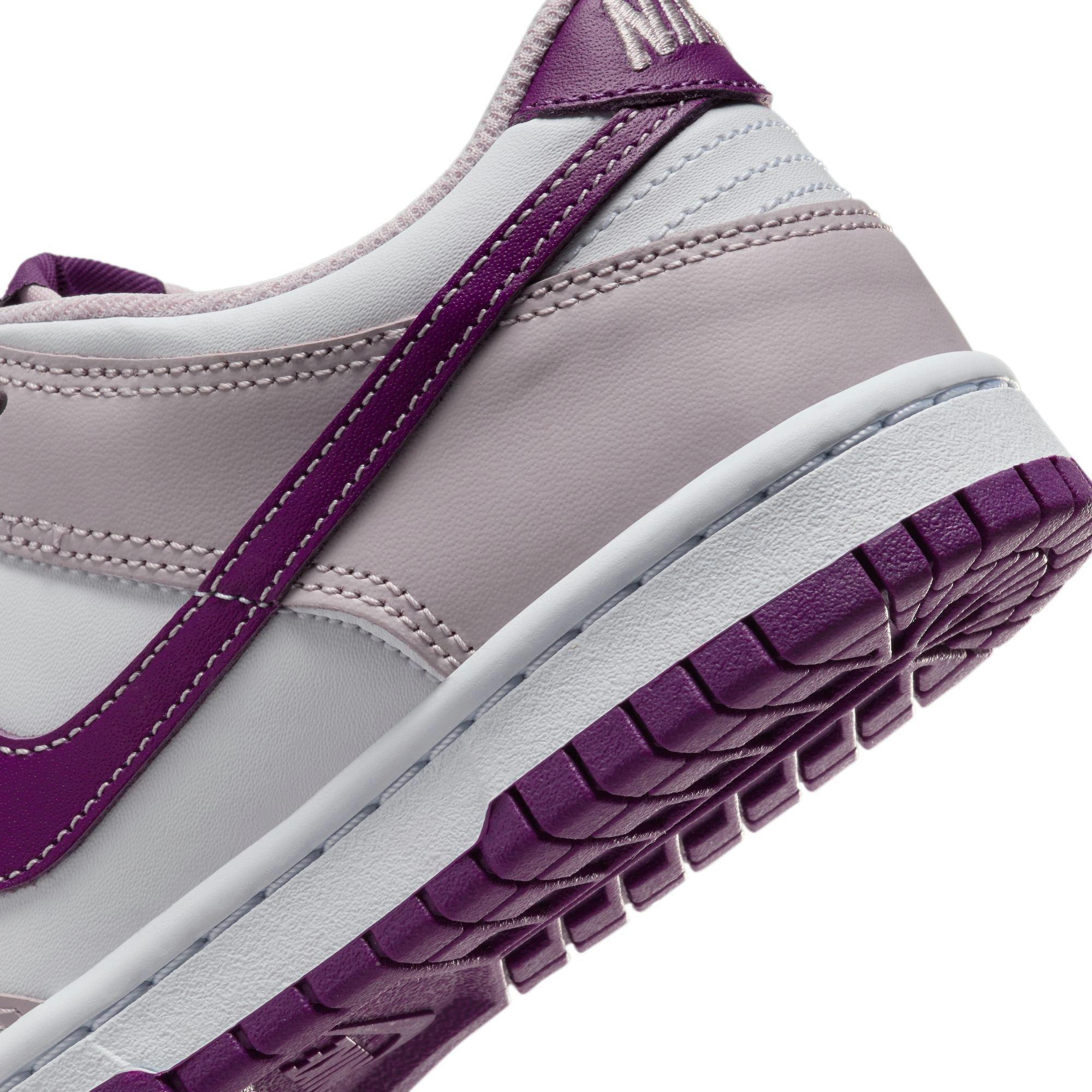Nike Dunk Low "White/Viotech/Platinum Violet" Grade School Girls' Shoe - WHITE/PURPLE Thumbnail View 11