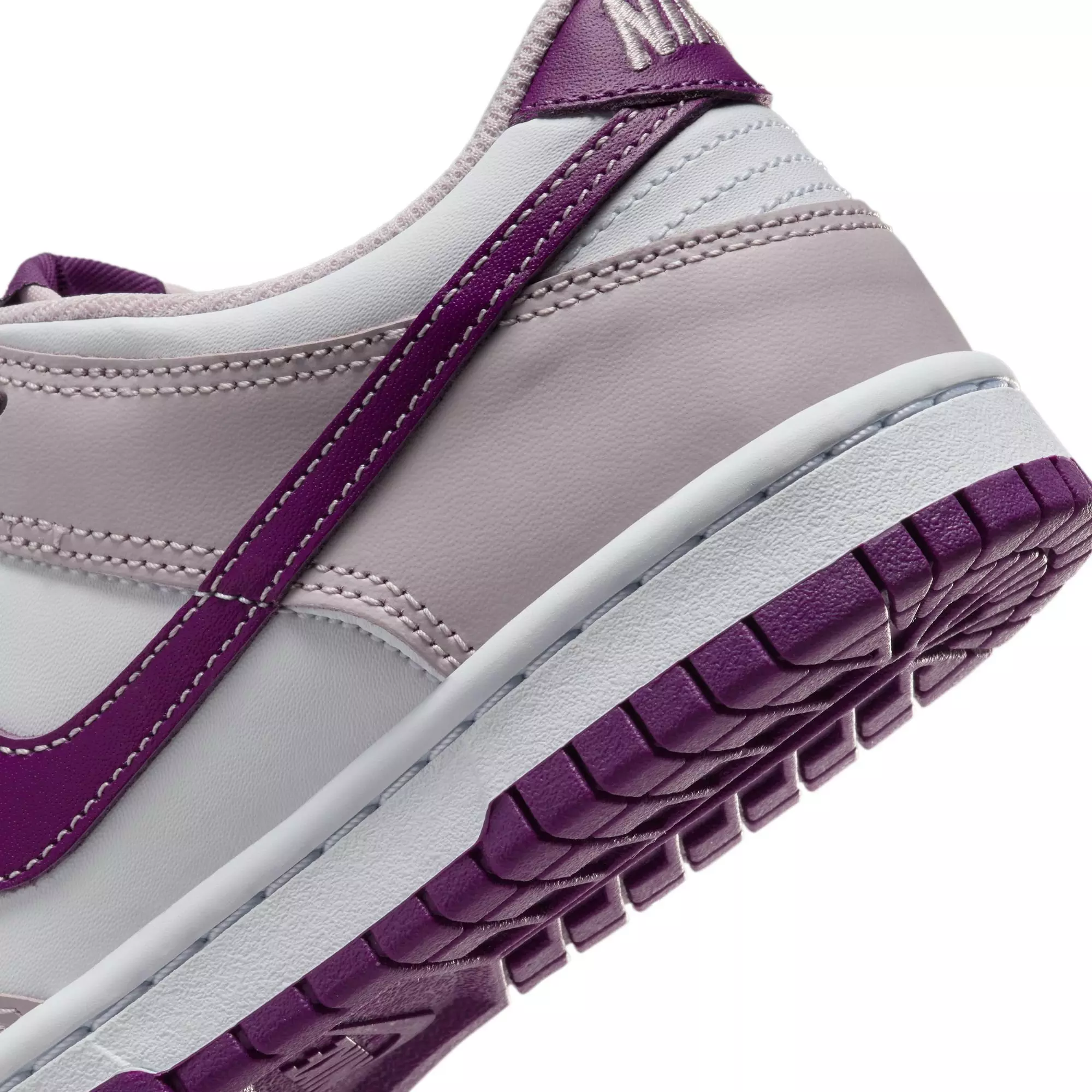 Nike Dunk Low "White/Viotech/Platinum Violet" Grade School Girls' Shoe - WHITE/PURPLE