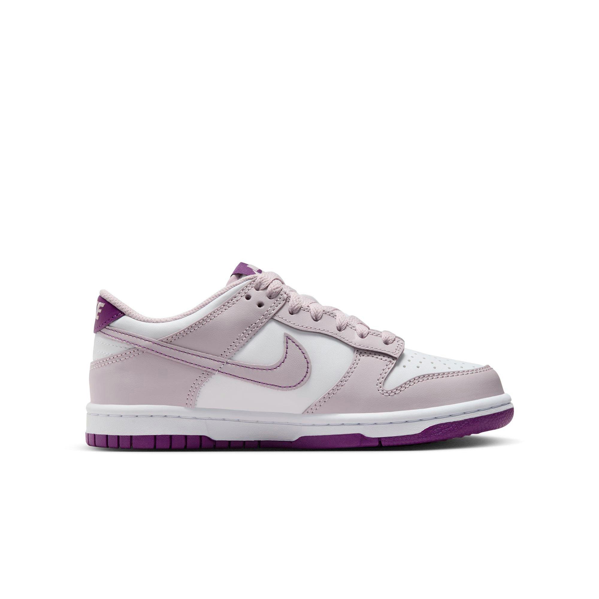 Nike Dunk Low "White/Viotech/Platinum Violet" Grade School Girls' Shoe - WHITE/PURPLE Thumbnail View 2