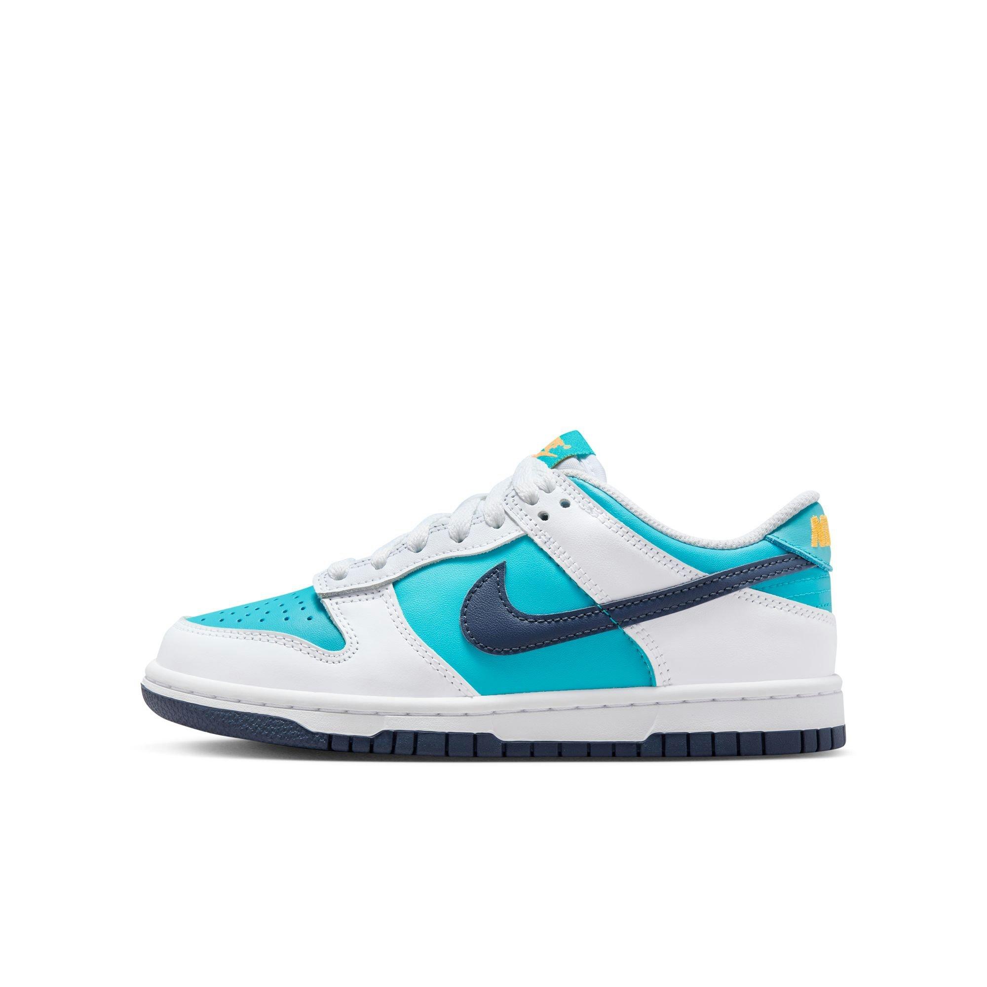 Nike Dunk Low "Dusty Cactus/Thunder Blue/White" Grade School Girls' Shoe - BLUE/WHITE Thumbnail View 3