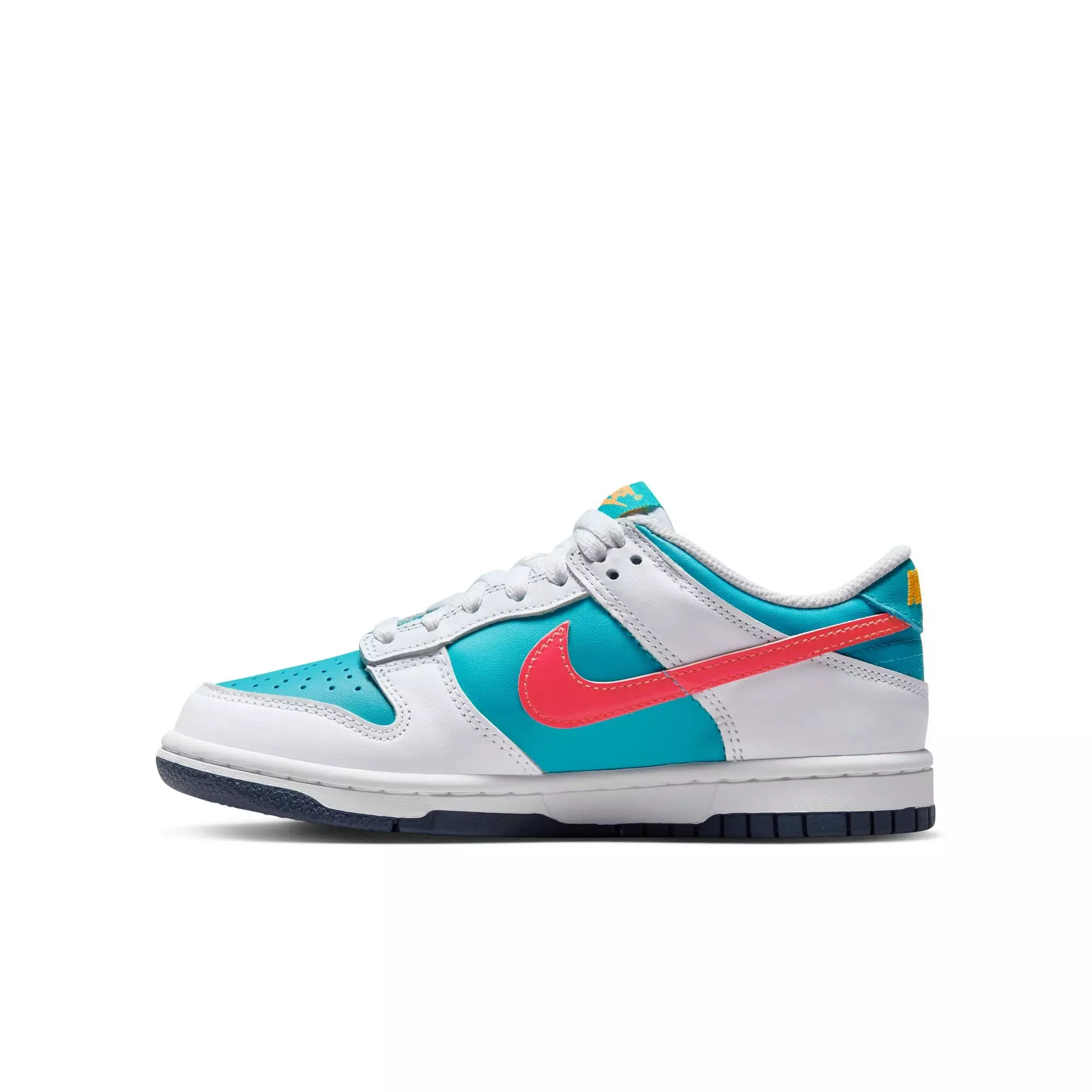 Nike Dunk Low "Dusty Cactus/Thunder Blue/White" Grade School Girls' Shoe - BLUE/WHITE