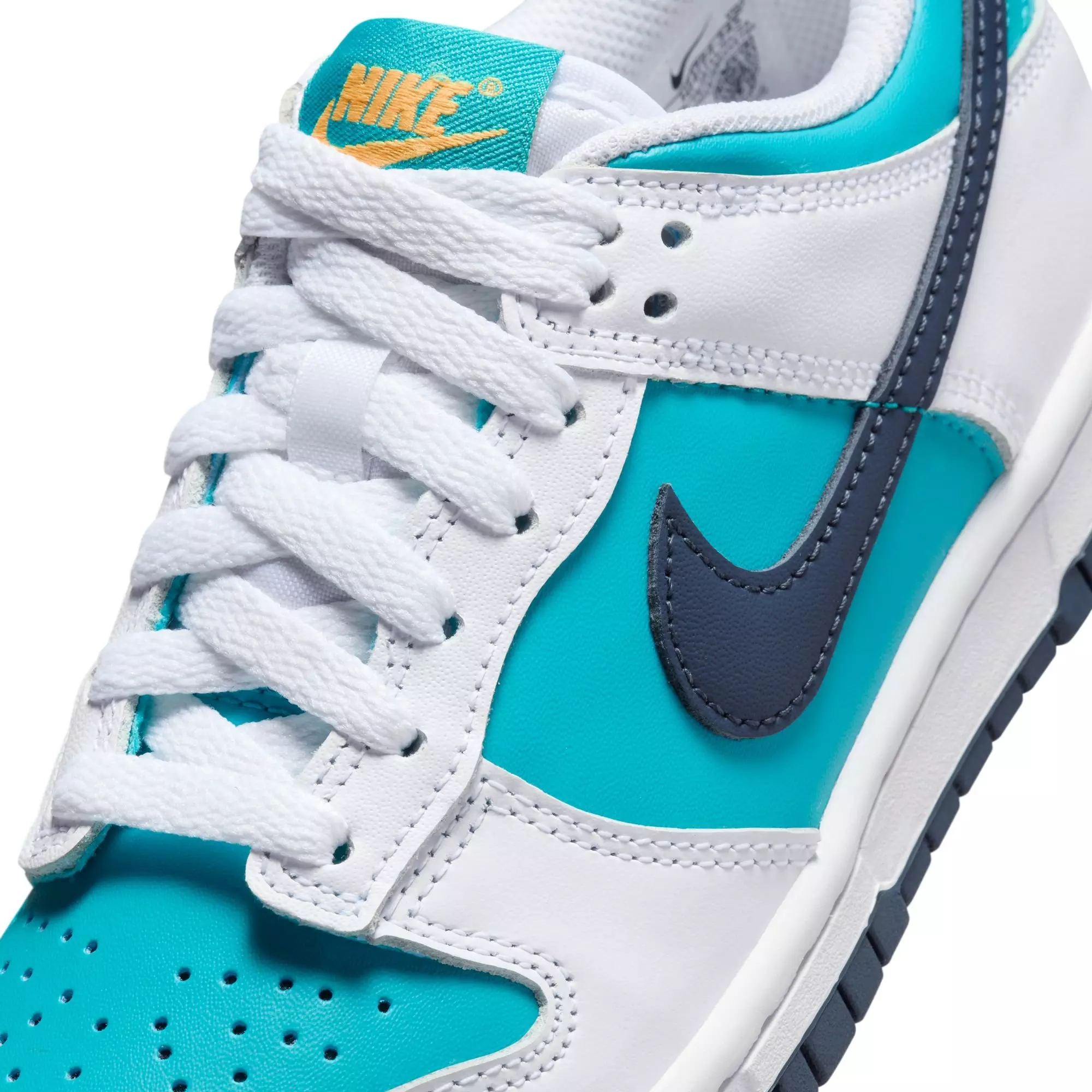 Nike Dunk Low "Dusty Cactus/Thunder Blue/White" Grade School Girls' Shoe - BLUE/WHITE