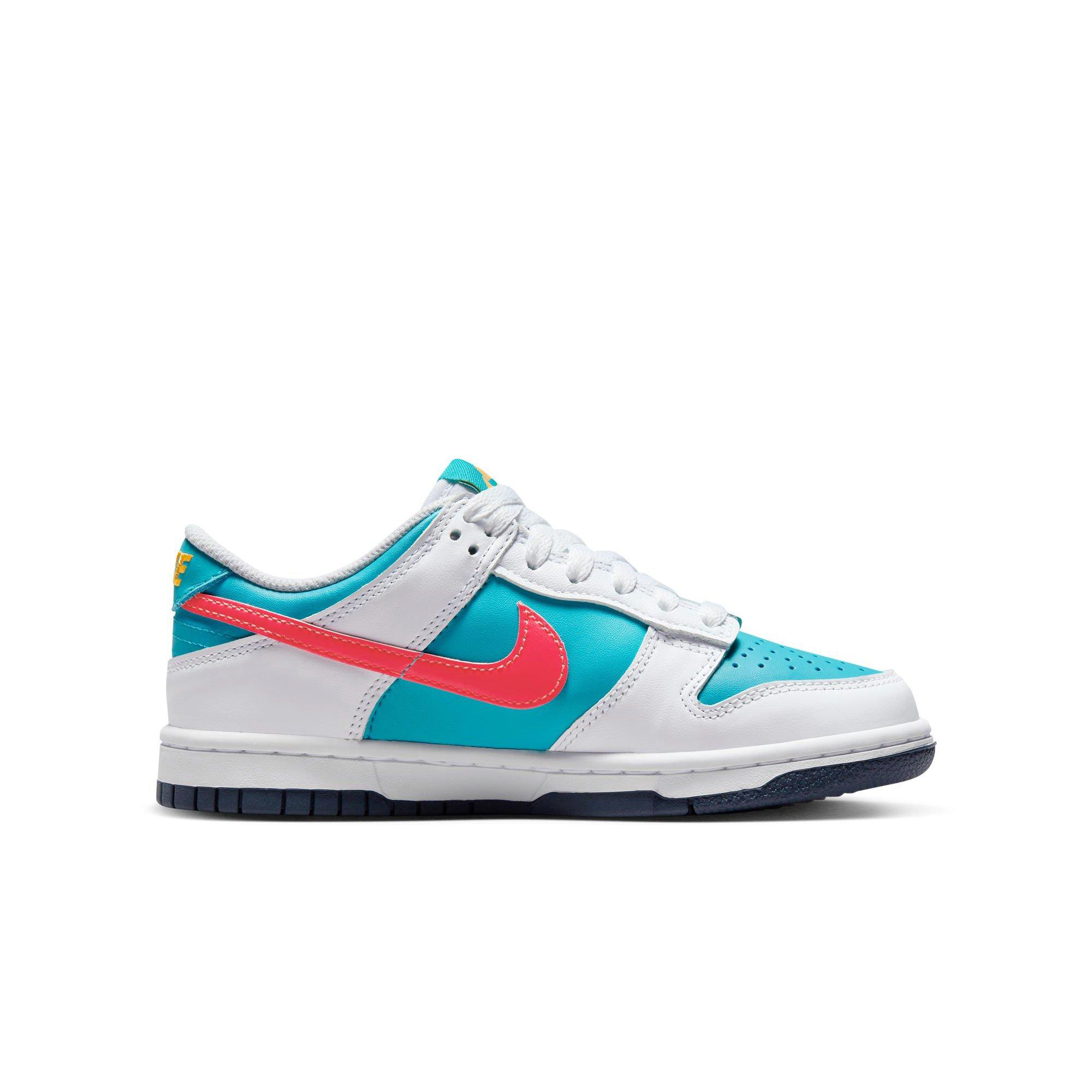 Nike Dunk Low "Dusty Cactus/Thunder Blue/White" Grade School Girls' Shoe - BLUE/WHITE Thumbnail View 2