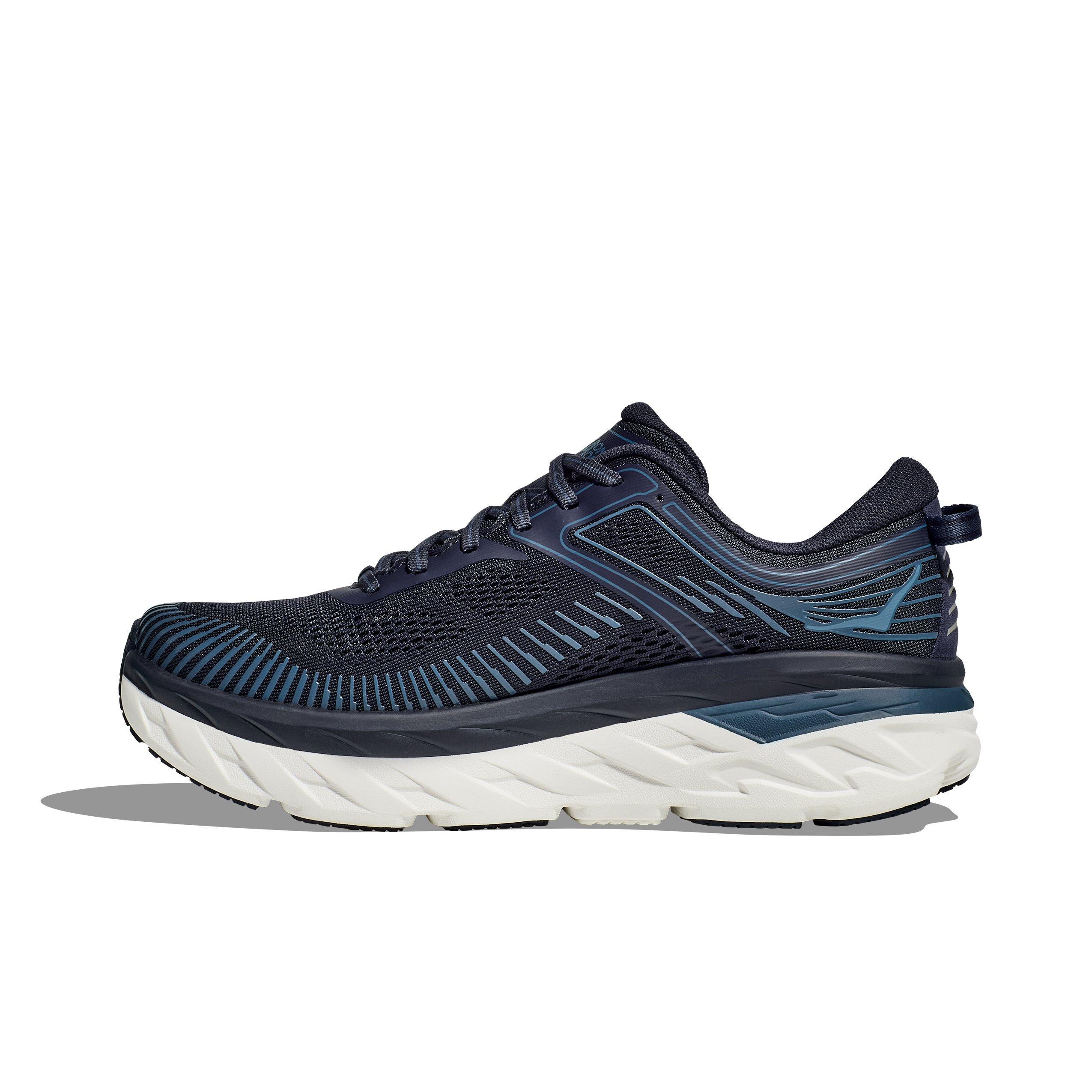 Hoka Bondi 7 "Outer Space/White" Men's Running Shoe - NAVY/WHITE Thumbnail View 2