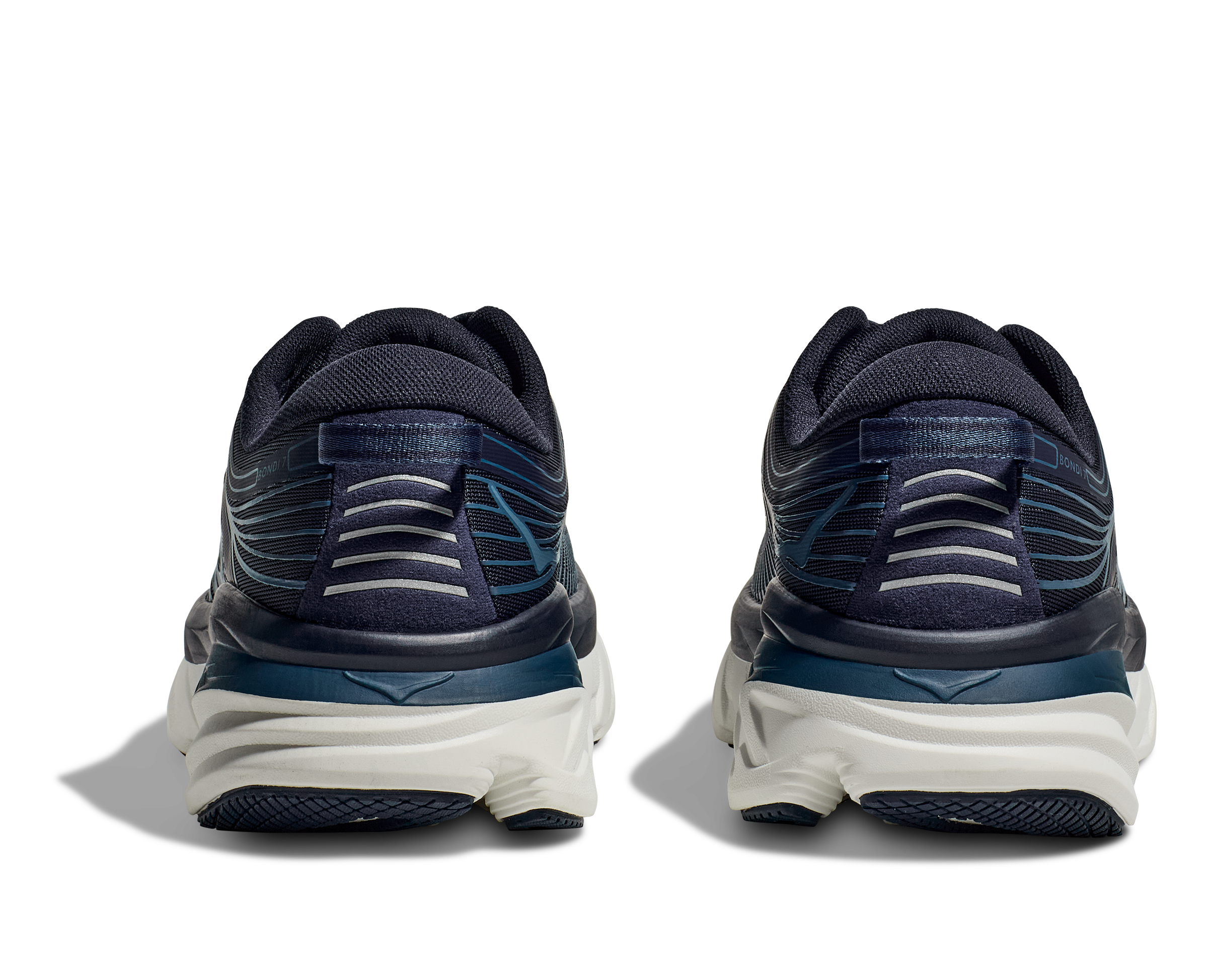 Hoka Bondi 7 "Outer Space/White" Men's Running Shoe - NAVY/WHITE Thumbnail View 8