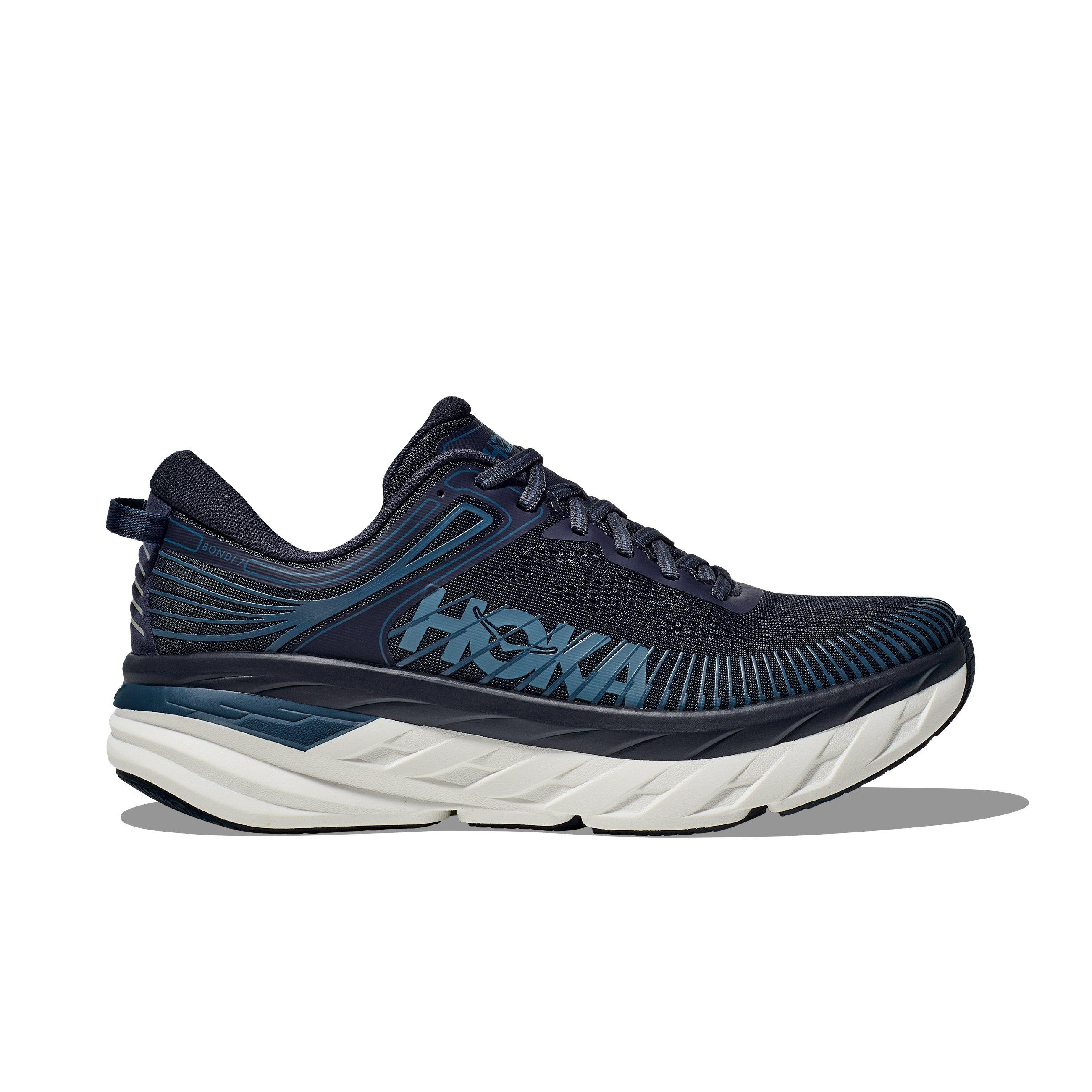 Hoka Bondi 7 "Outer Space/White" Men's Running Shoe - NAVY/WHITE Thumbnail View 1