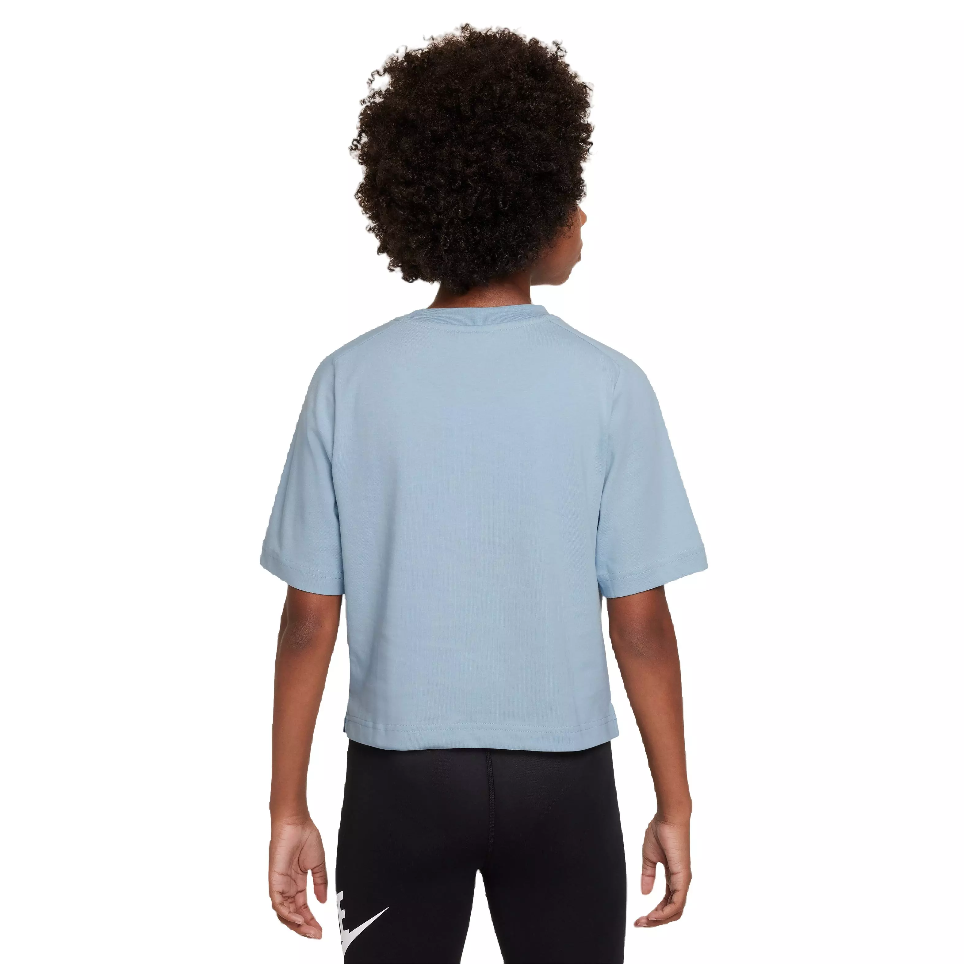 Nike Big Girls' Sportswear Short-Sleeve Top-Lt Blue - LT BLUE