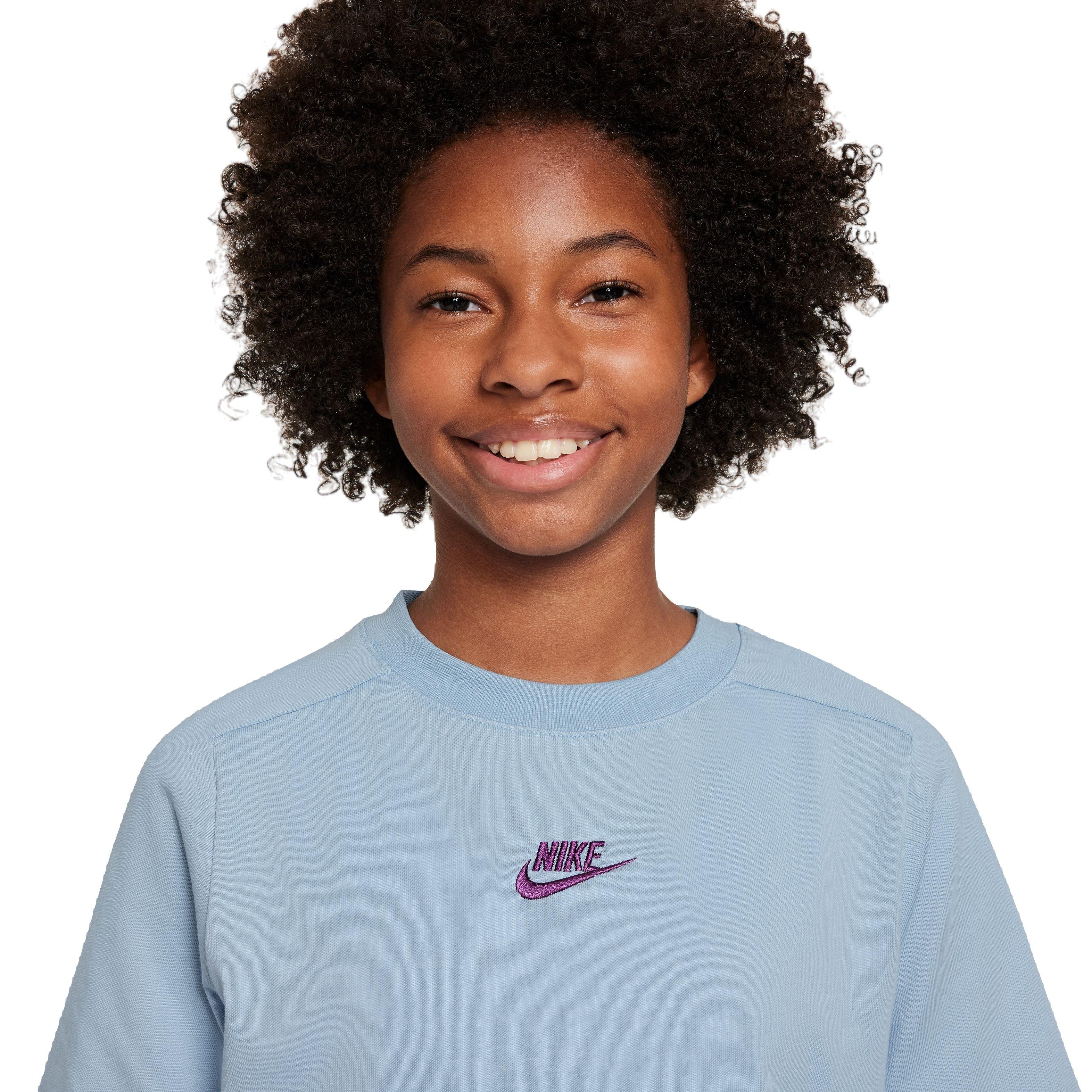 Nike Sportswear Short-Sleeve Big Girls' Lt Blue Top