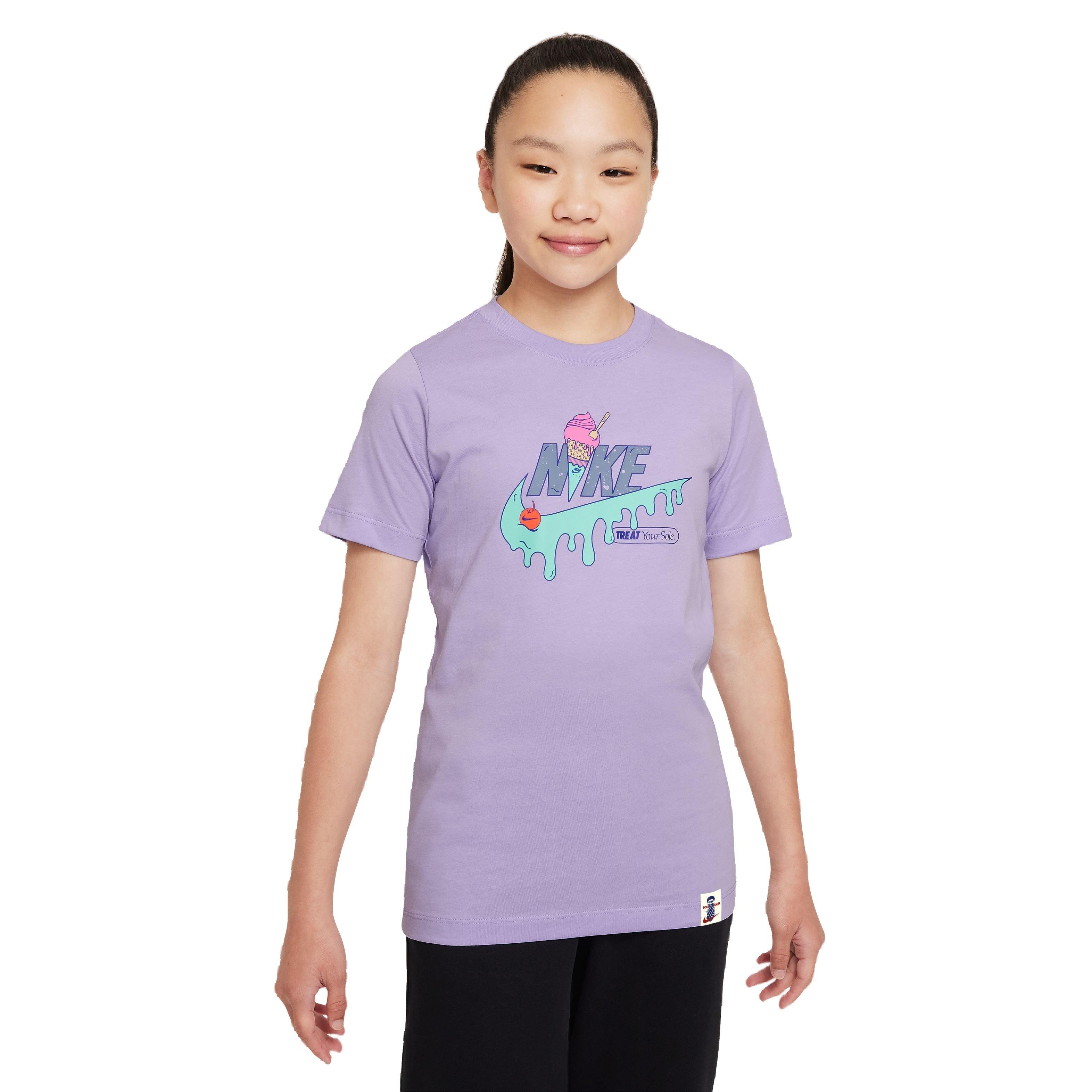 Nike Big Girls' Sportswear Treat Your Sole Tee - PURPLE Thumbnail View 1