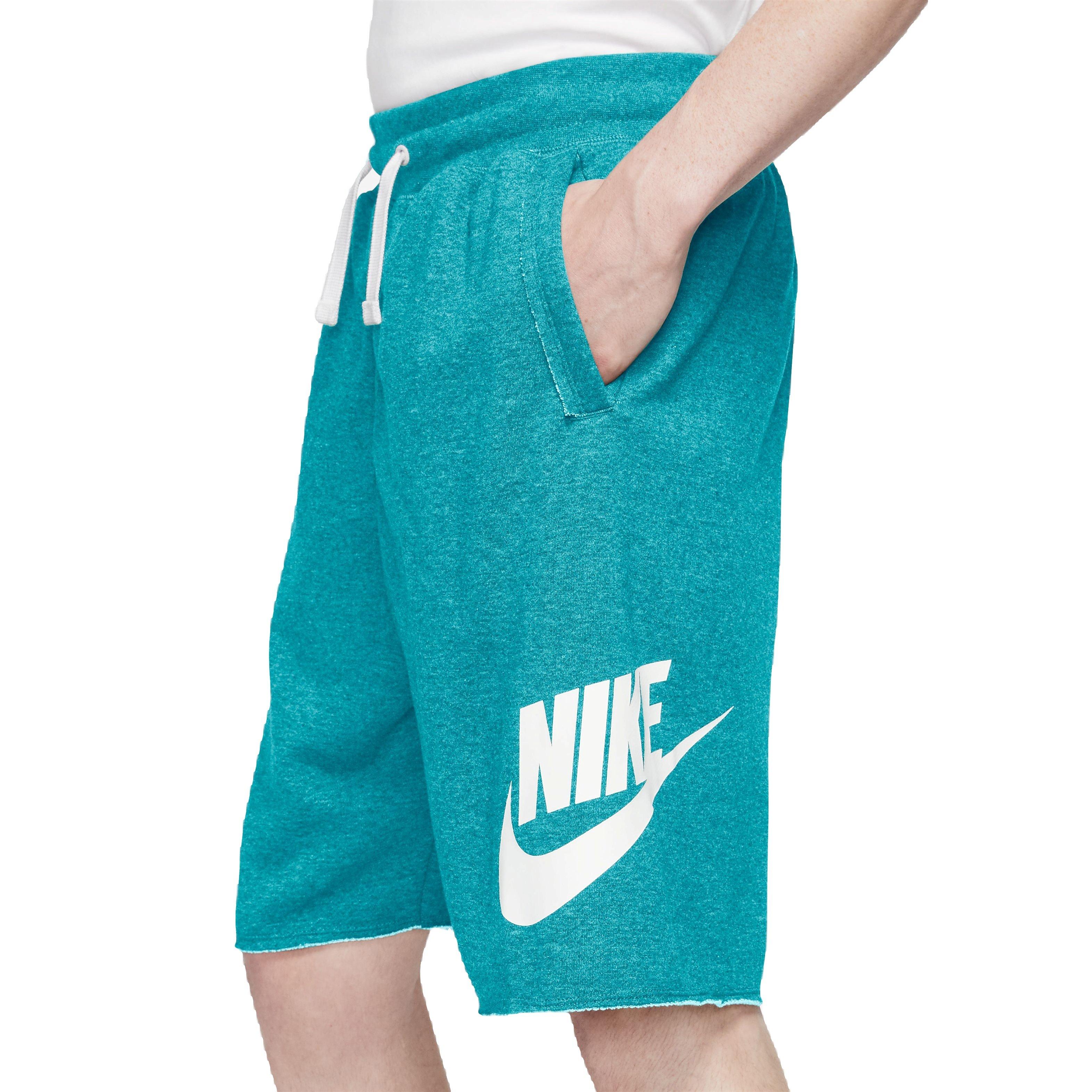 Nike Men's Club Alumni French Terry Shorts-Teal - TEAL Thumbnail View 4