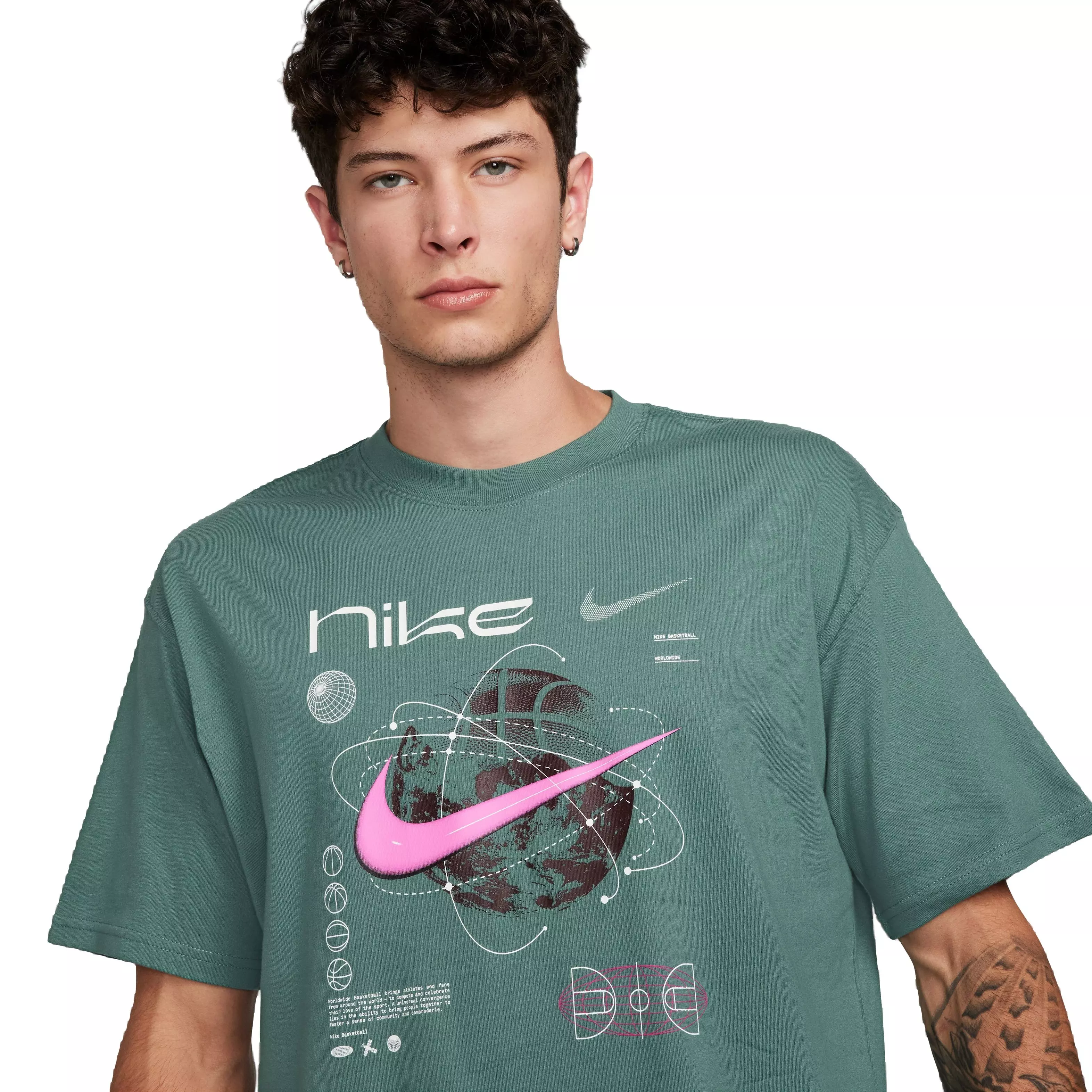 Nike Men's M90 Basketball Tee-Green - GREEN