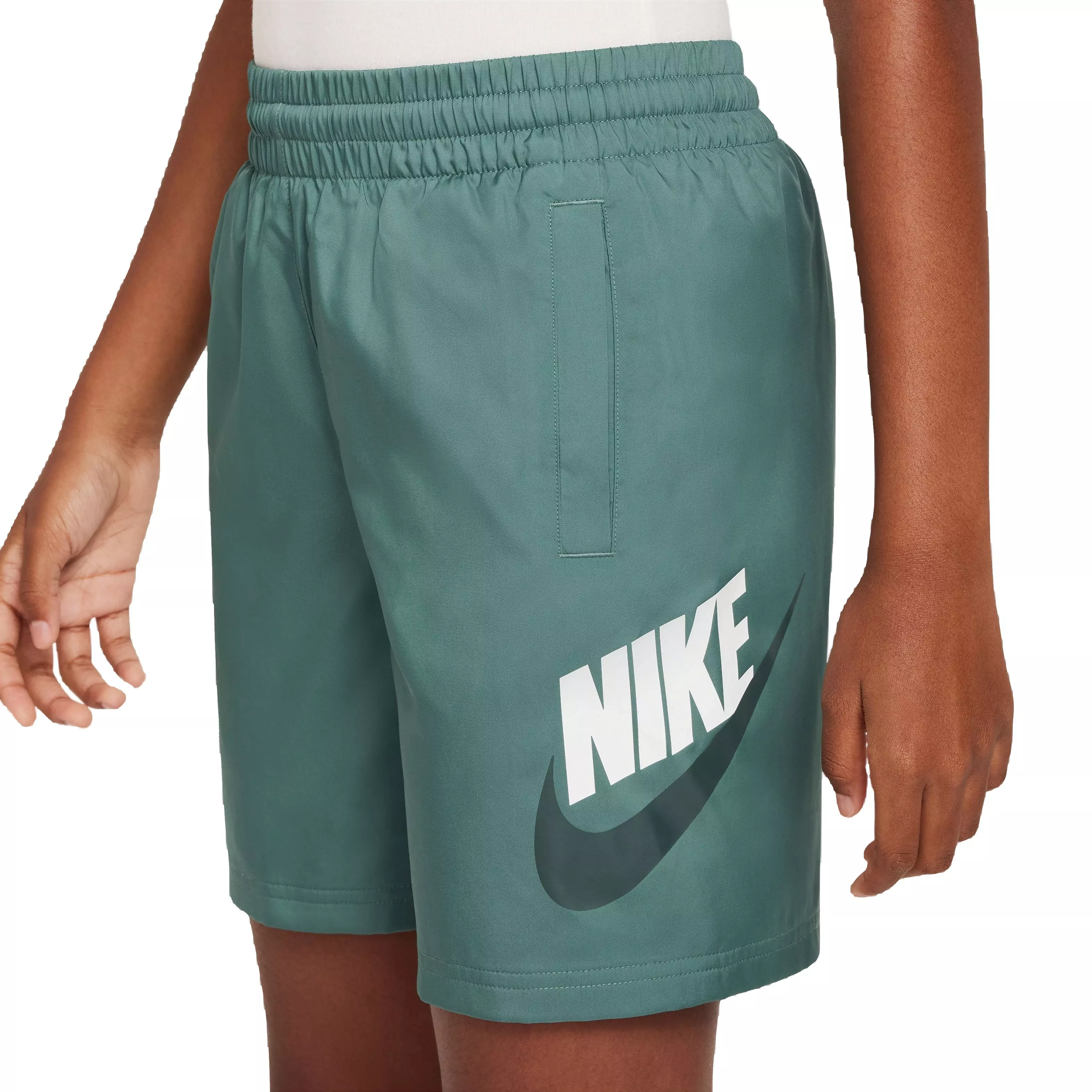 Nike Big Boys' Sportswear Woven Shorts-Green - GREEN