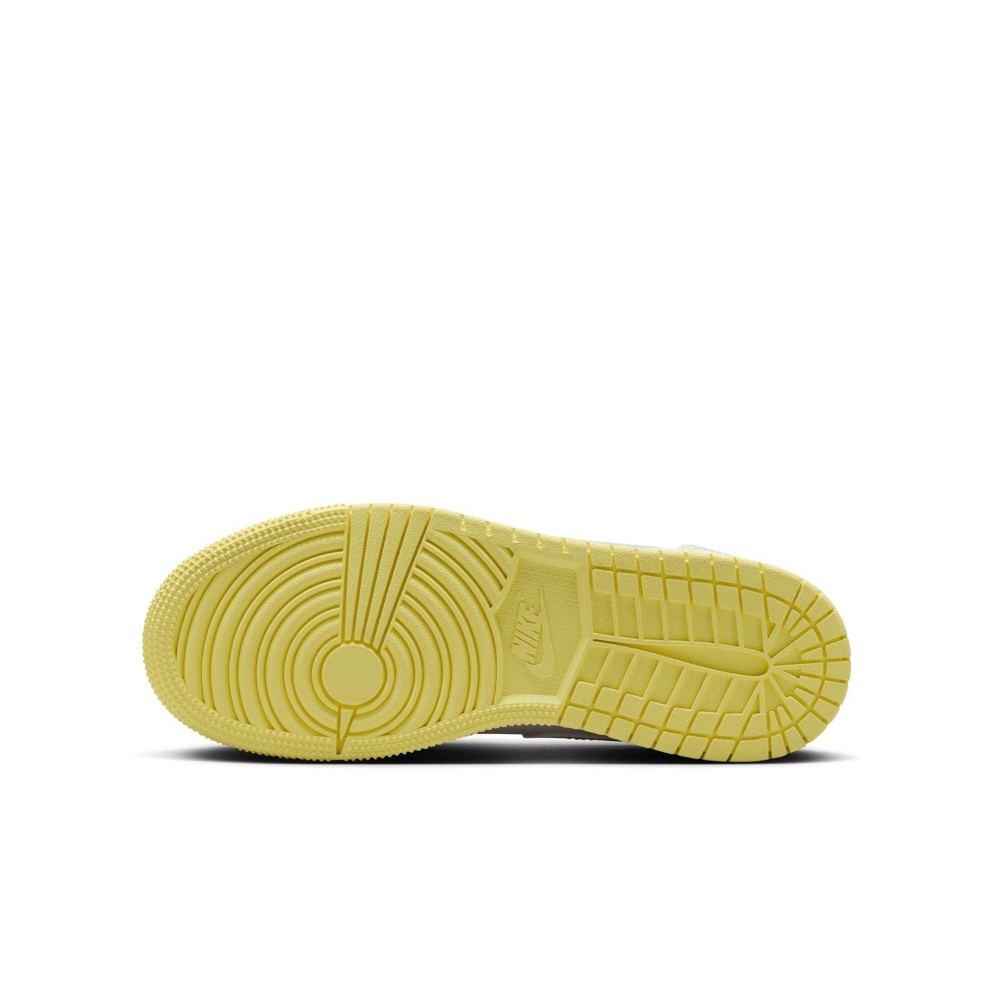 Jordan 1 Mid Grade School Girls' "Sail/Lt Laser Orange/White" Shoe