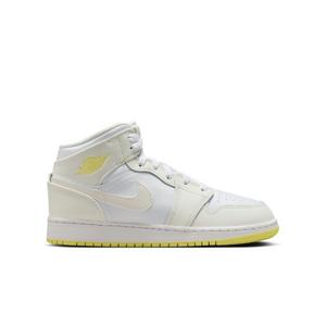 Jordan 1 Mid "Sail/Lt Laser Orange/White" Grade School Girls' Shoe