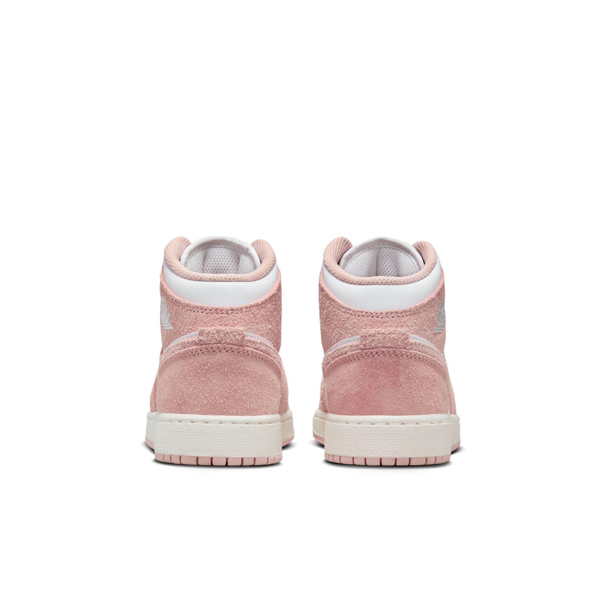 Jordan 1 Mid SE Grade School Girls' "White/Legend Pink Sail" Shoe