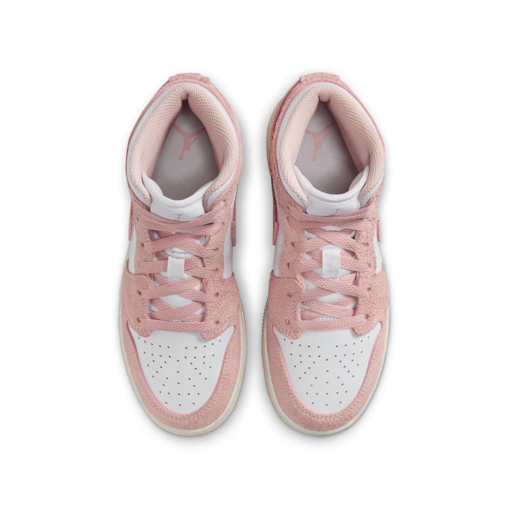 Jordan 1 Mid SE Grade School Girls' "White/Legend Pink Sail" Shoe