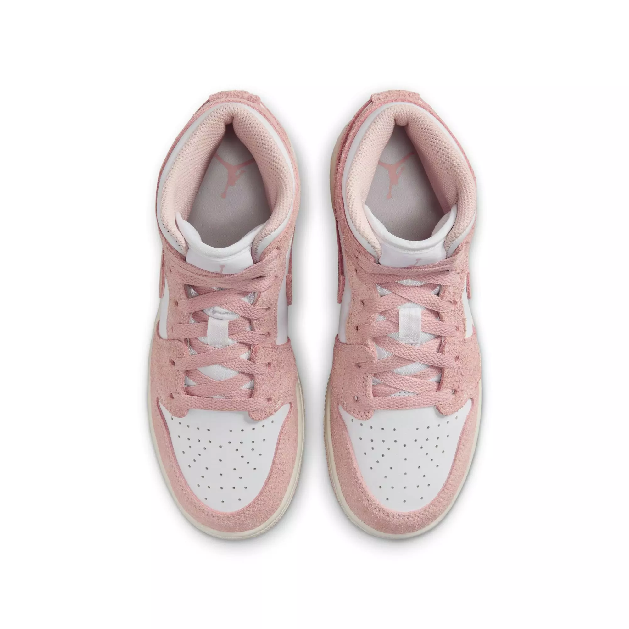 Jordan 1 Mid SE "White/Legend Pink Sail" Grade School Girls' Shoe - PINK/WHITE