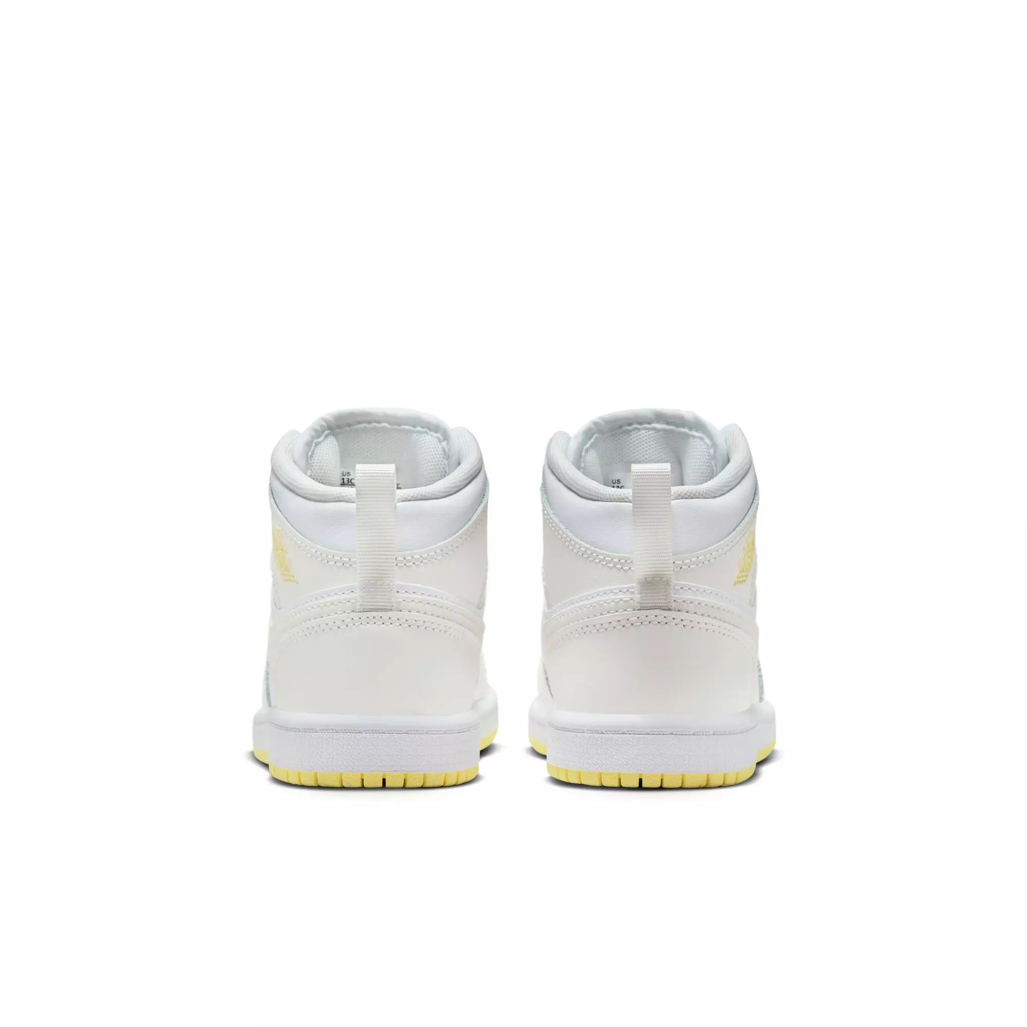 Jordan 1 Mid "Sail/Lt Laser Orange/White" Preschool Girls' Shoe - WHITE/YELLOW