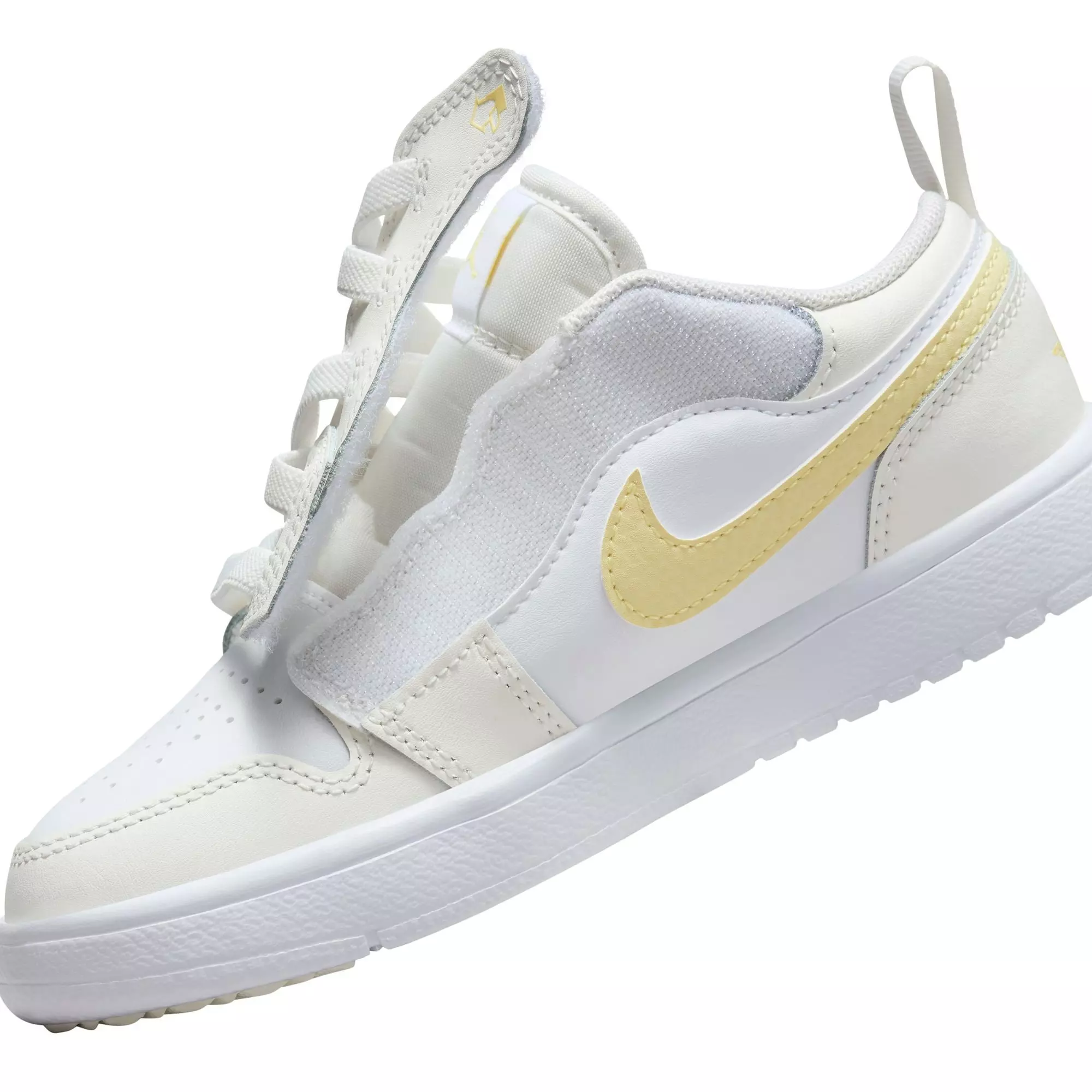 Jordan 1 Low Alt "Sail/Lt Laser Orange/White/Laser Fuchsia" Preschool Girls' Shoe - WHITE/YELLOW