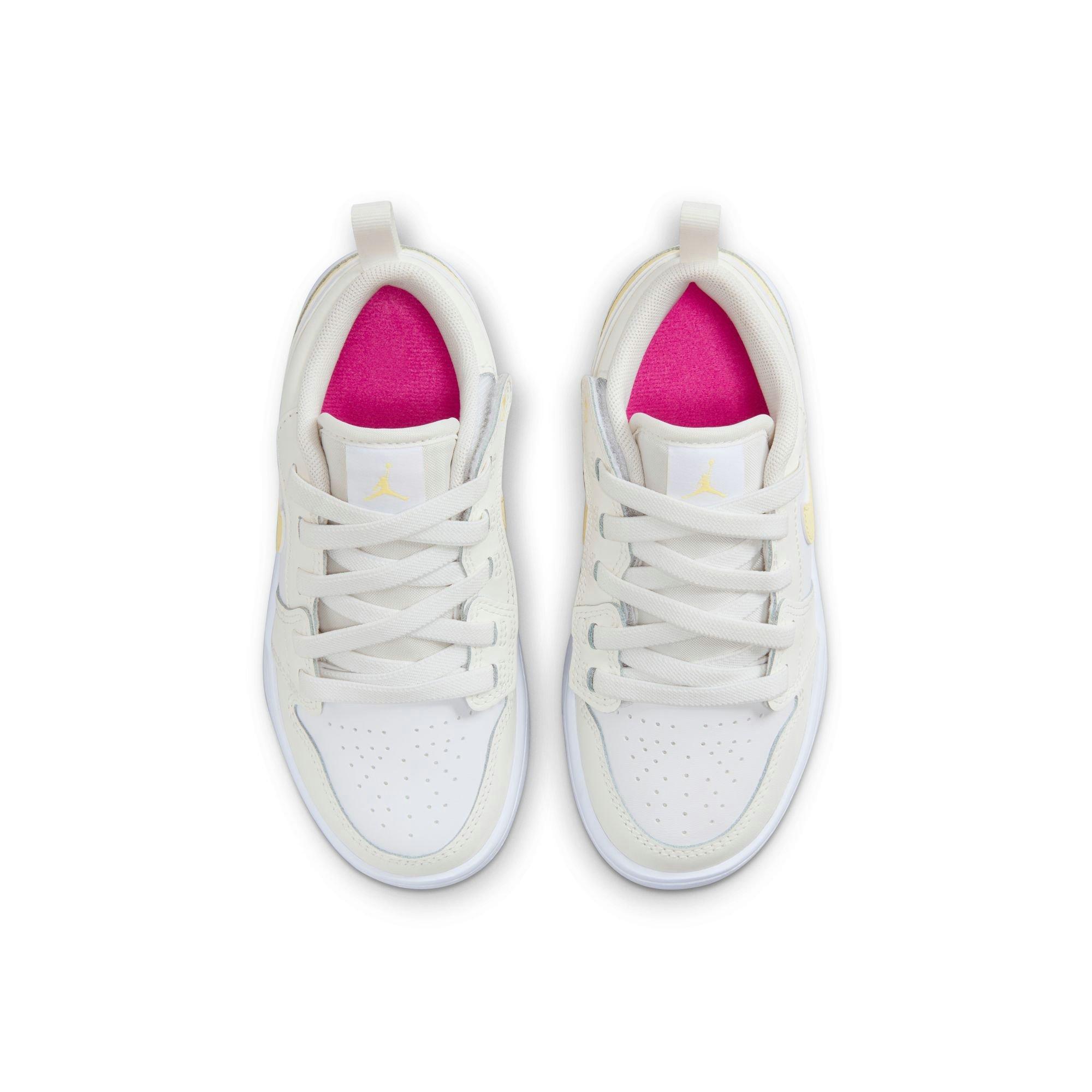 Jordan 1 Low Alt Preschool Girls' "Sail/Lt Laser Orange/White/Laser Fuchsia" Shoe