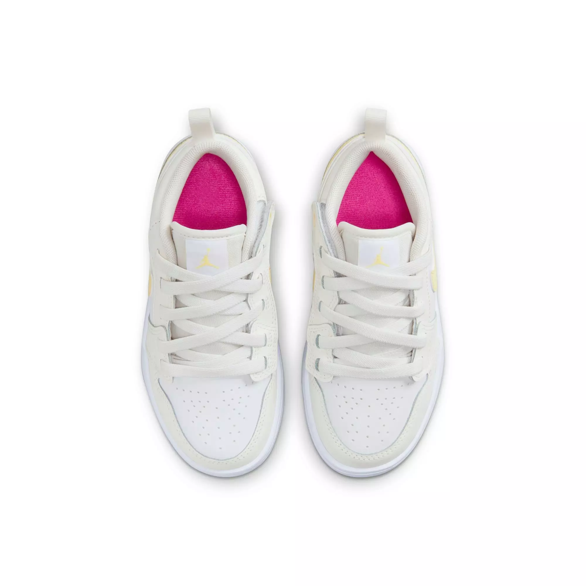 Jordan 1 Low Alt "Sail/Lt Laser Orange/White/Laser Fuchsia" Preschool Girls' Shoe - WHITE/YELLOW