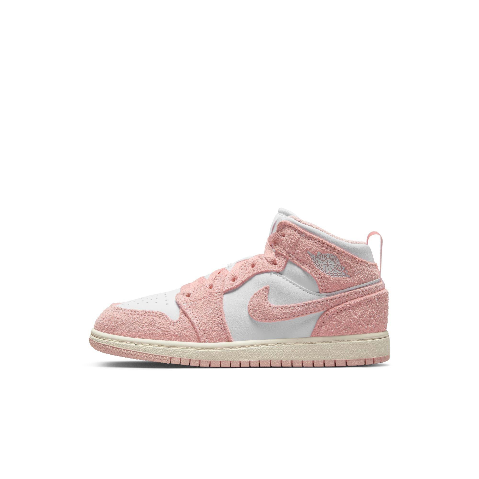 Jordan 1 Mid SE Preschool Girls' "White/Legend Pink/Sail" Shoe