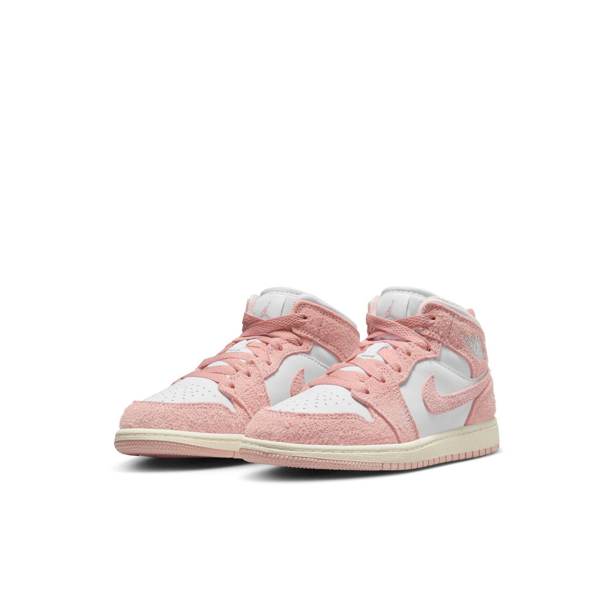 Jordan 1 Mid SE Preschool Girls' "White/Legend Pink/Sail" Shoe