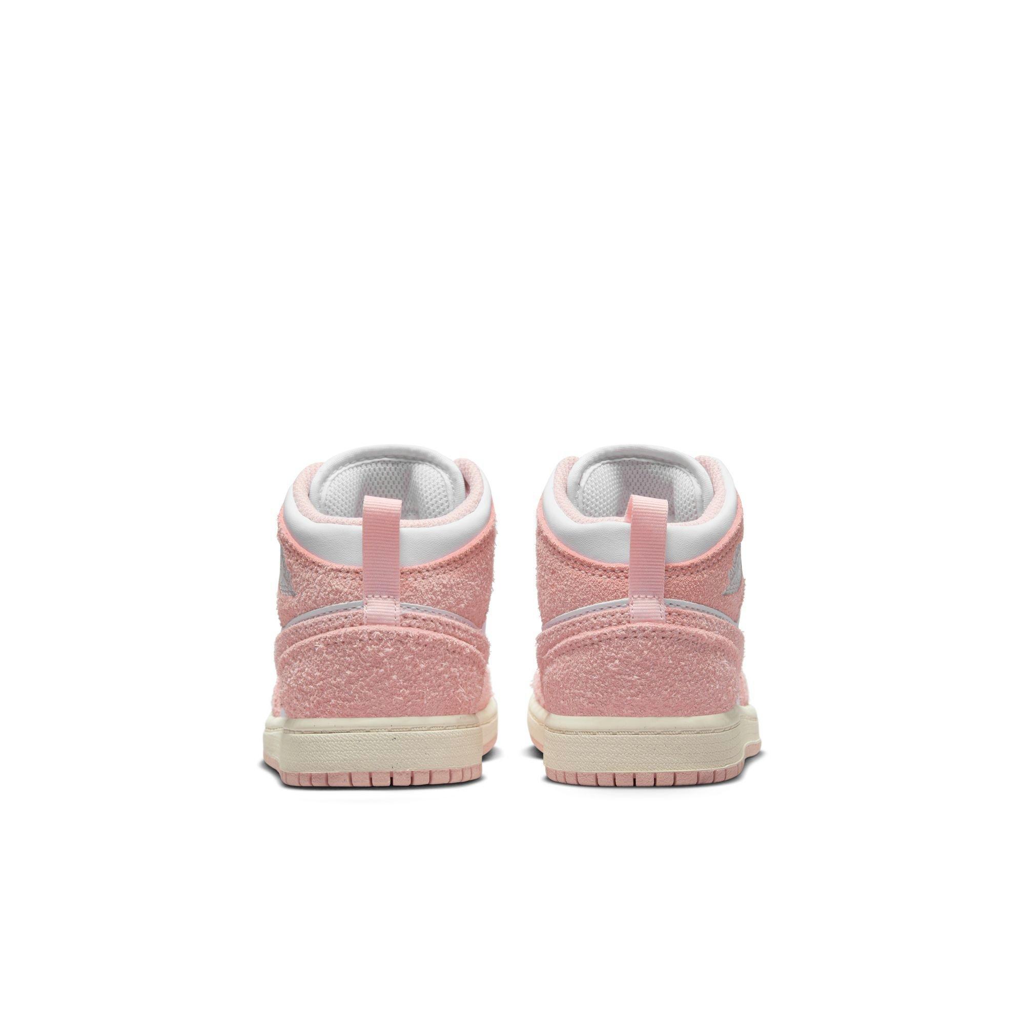 Jordan 1 Mid SE Preschool Girls' "White/Legend Pink/Sail" Shoe