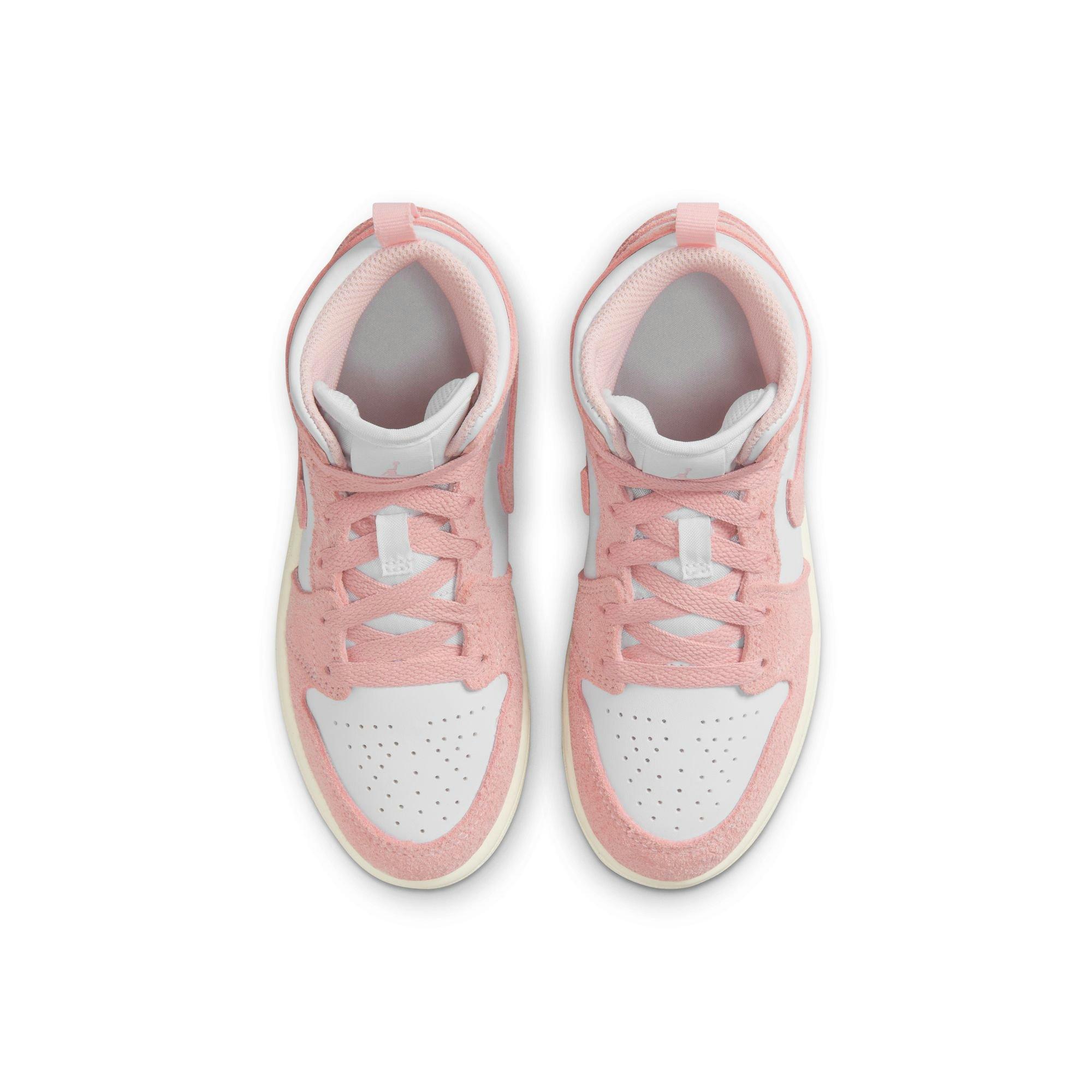 Jordan 1 Mid SE Preschool Girls' "White/Legend Pink/Sail" Shoe