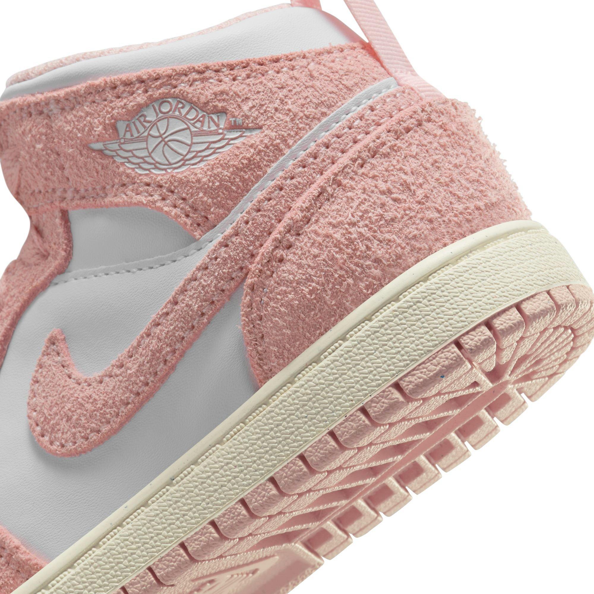 White/Legend Pink/Sail Jordan 1 Mid SE Girls' Shoe | Hibbett