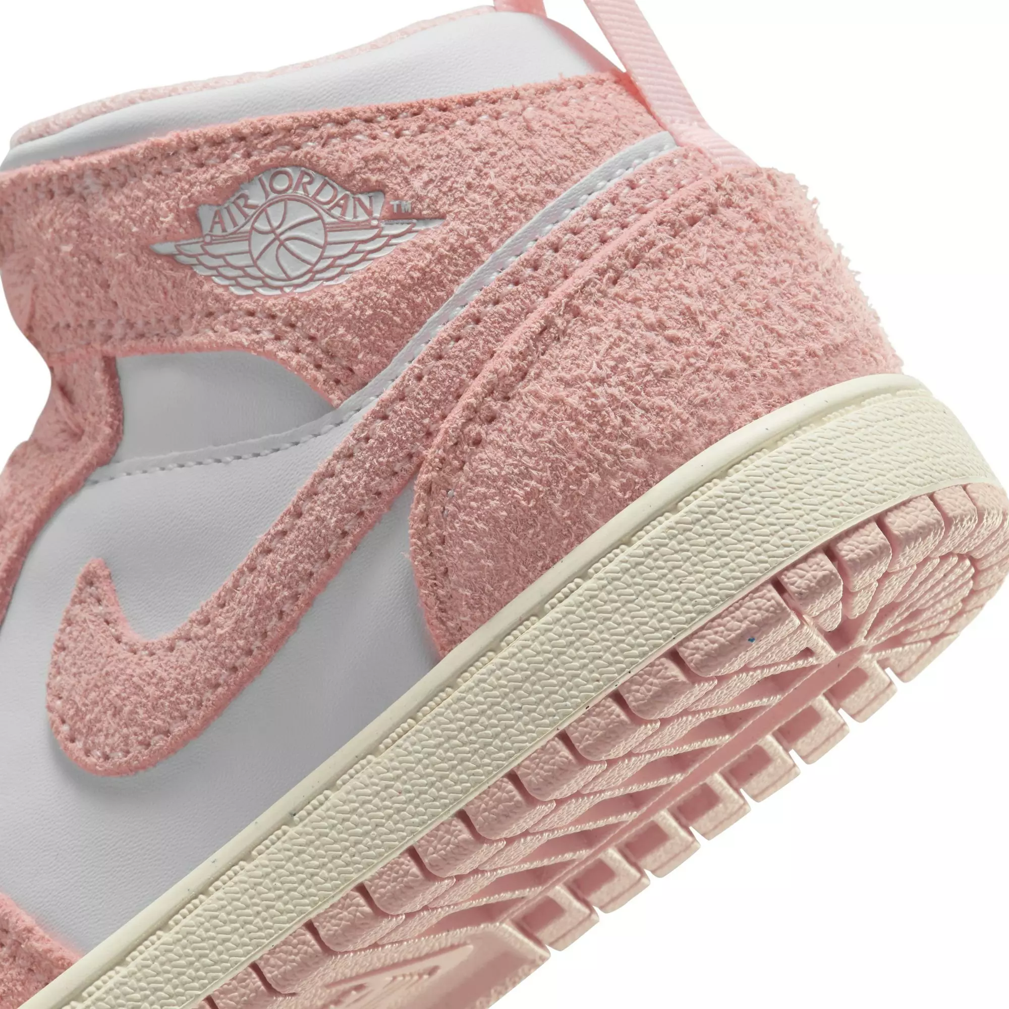 Jordan 1 Mid SE "White/Legend Pink/Sail" Preschool Girls' Shoe - PINK/WHITE