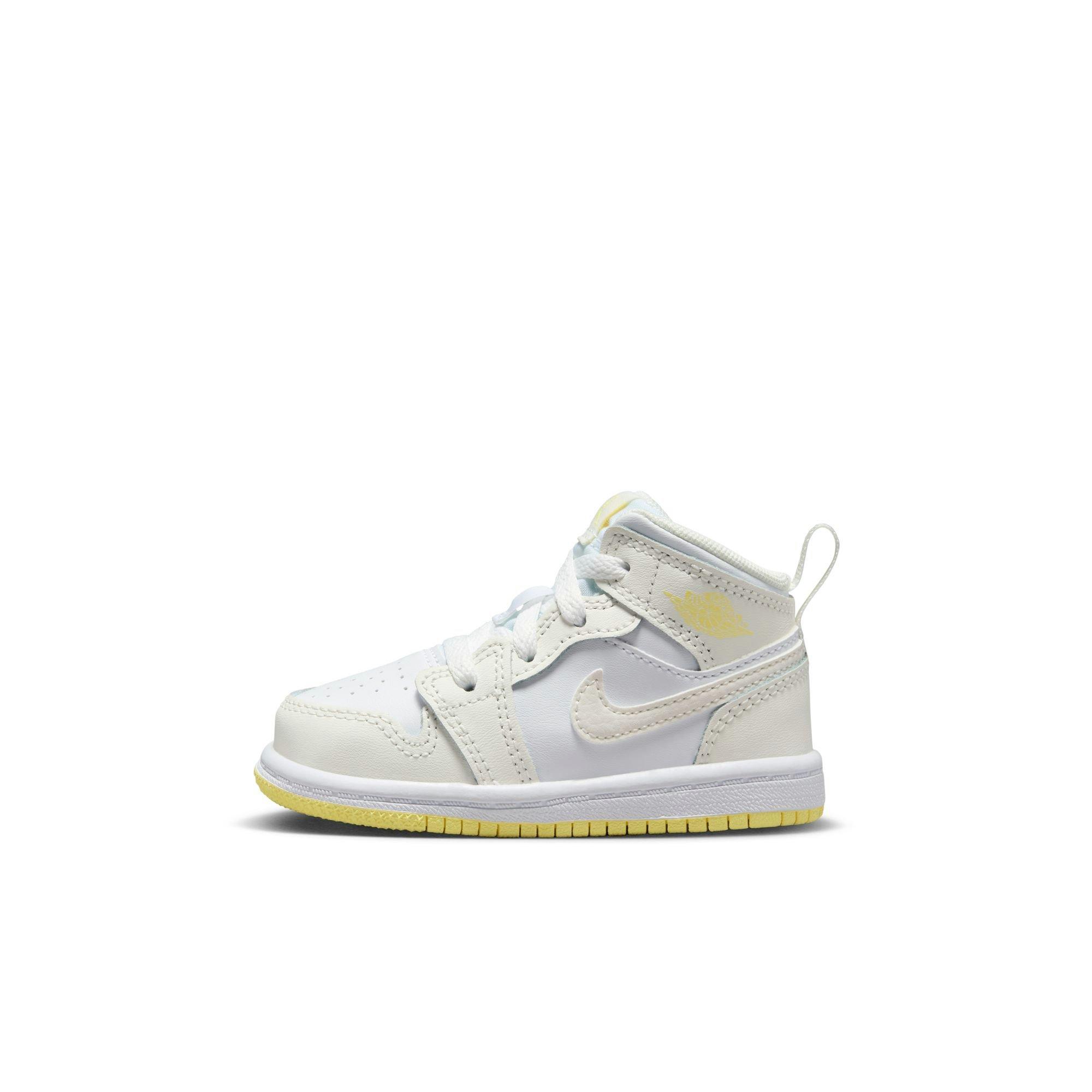 Jordan 1 Mid Toddler Girls' "Sail/Lt Laser Orange/White" Shoe