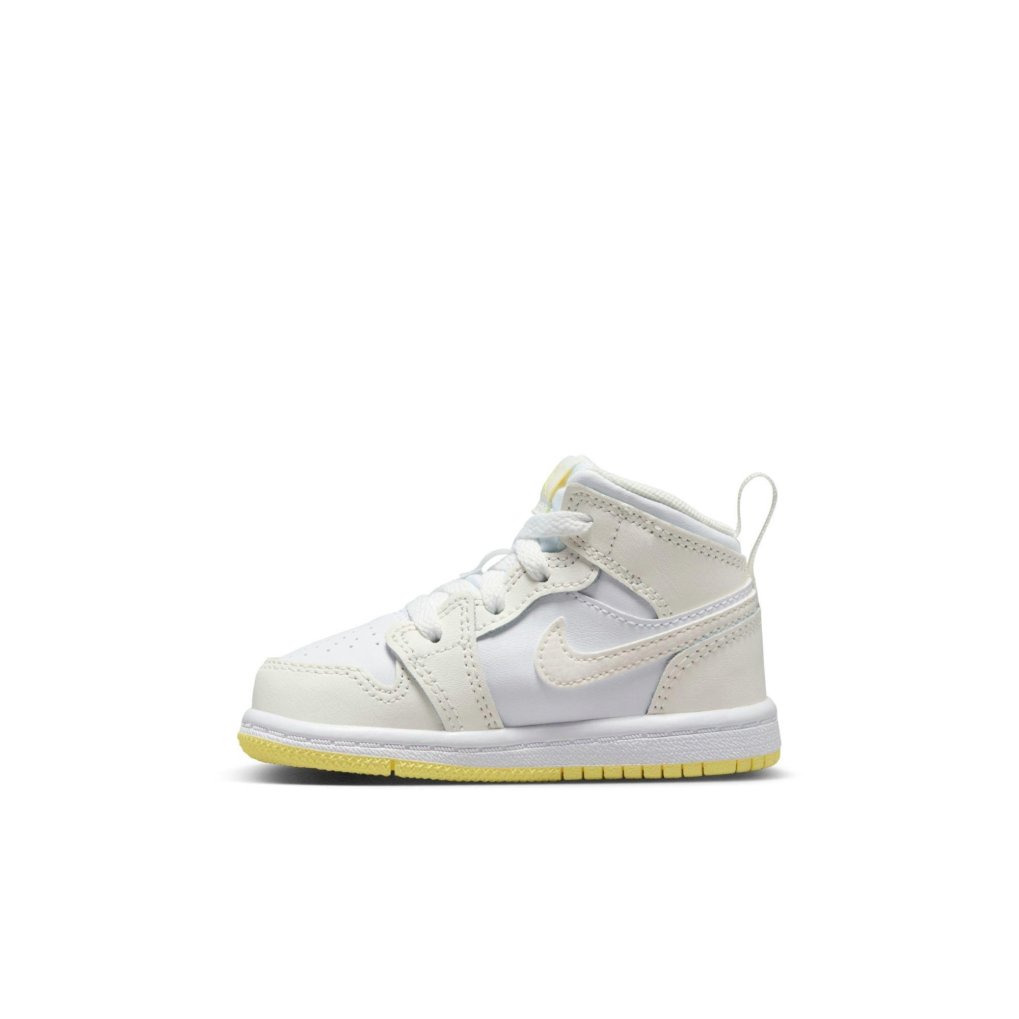 Jordan 1 Mid Toddler Girls' "Sail/Lt Laser Orange/White" Shoe