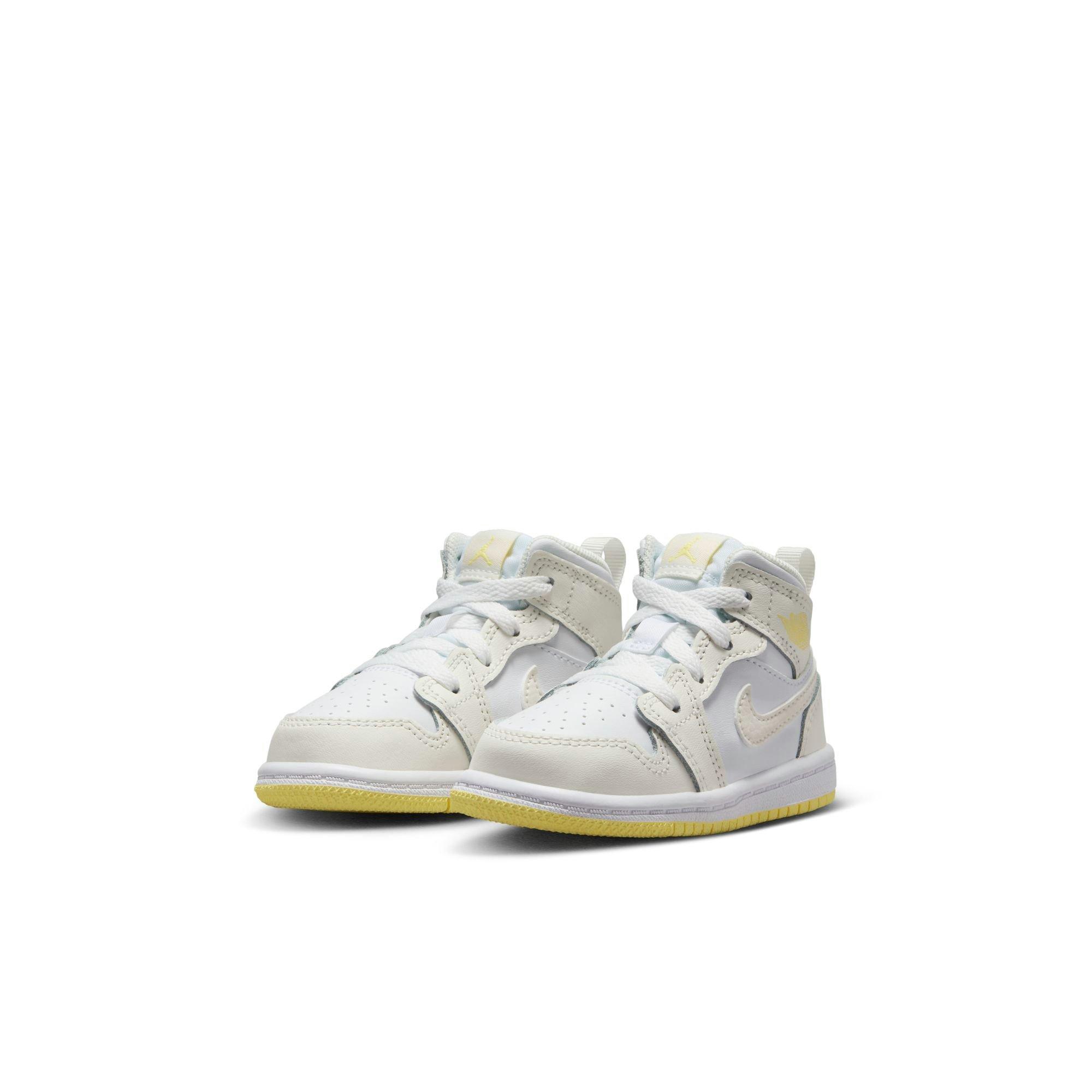 Jordan 1 Mid Toddler Girls' "Sail/Lt Laser Orange/White" Shoe