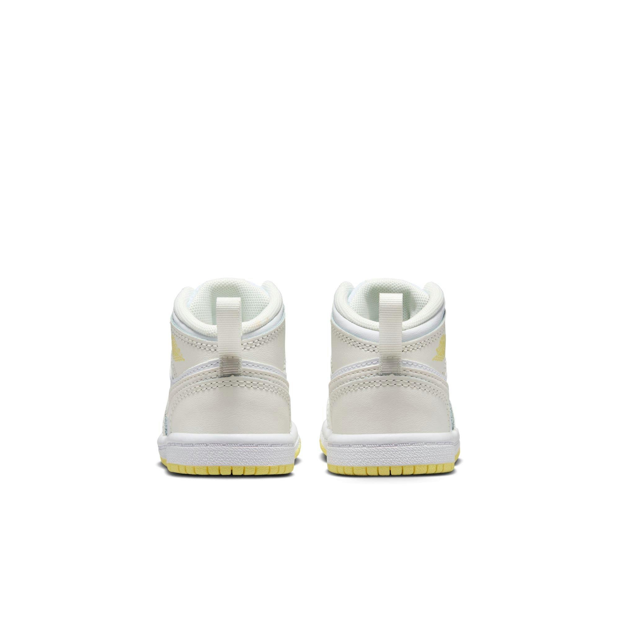 Jordan 1 Mid Toddler Girls' "Sail/Lt Laser Orange/White" Shoe