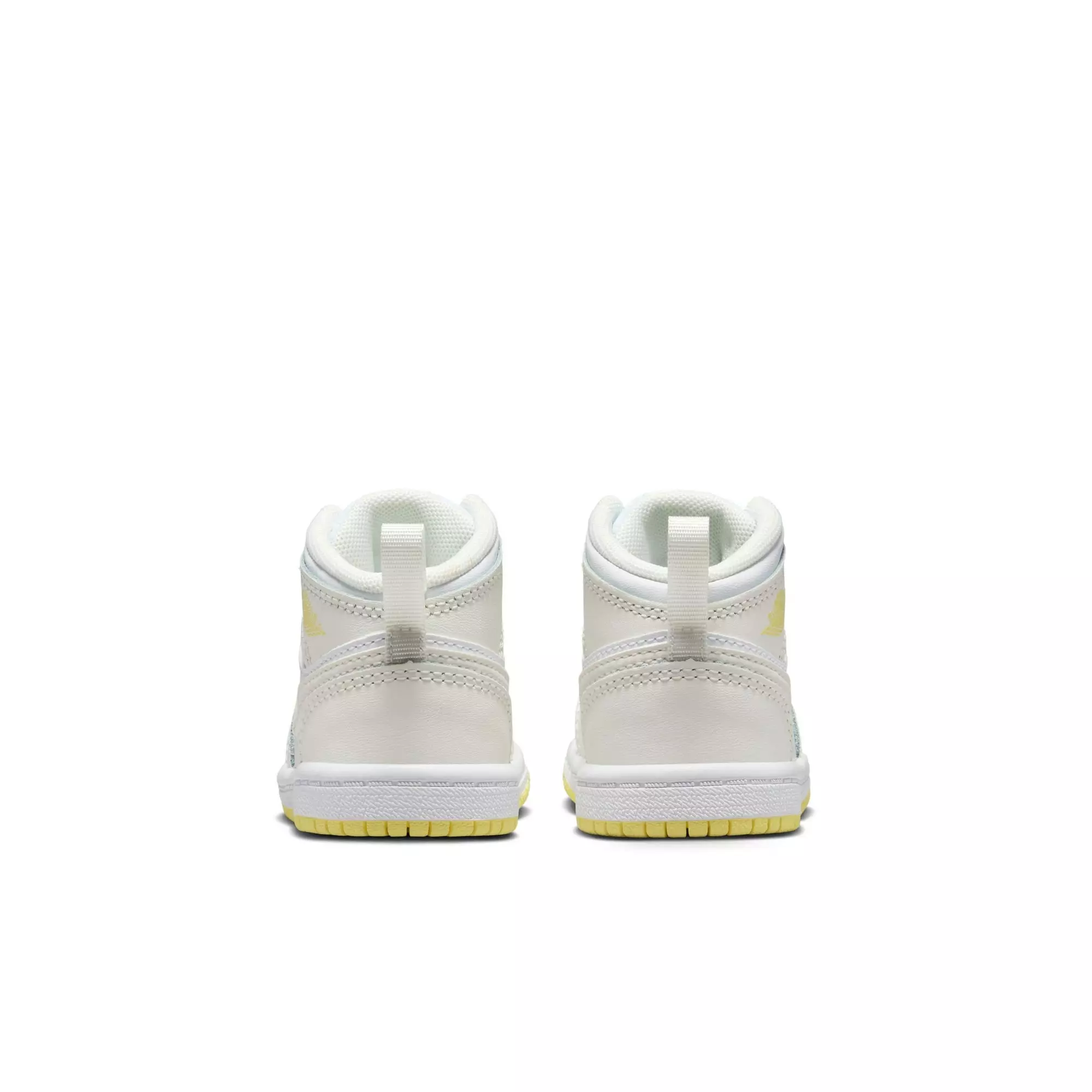 Jordan 1 Mid "Sail/Lt Laser Orange/White" Toddler Girls' Shoe - WHITE/YELLOW