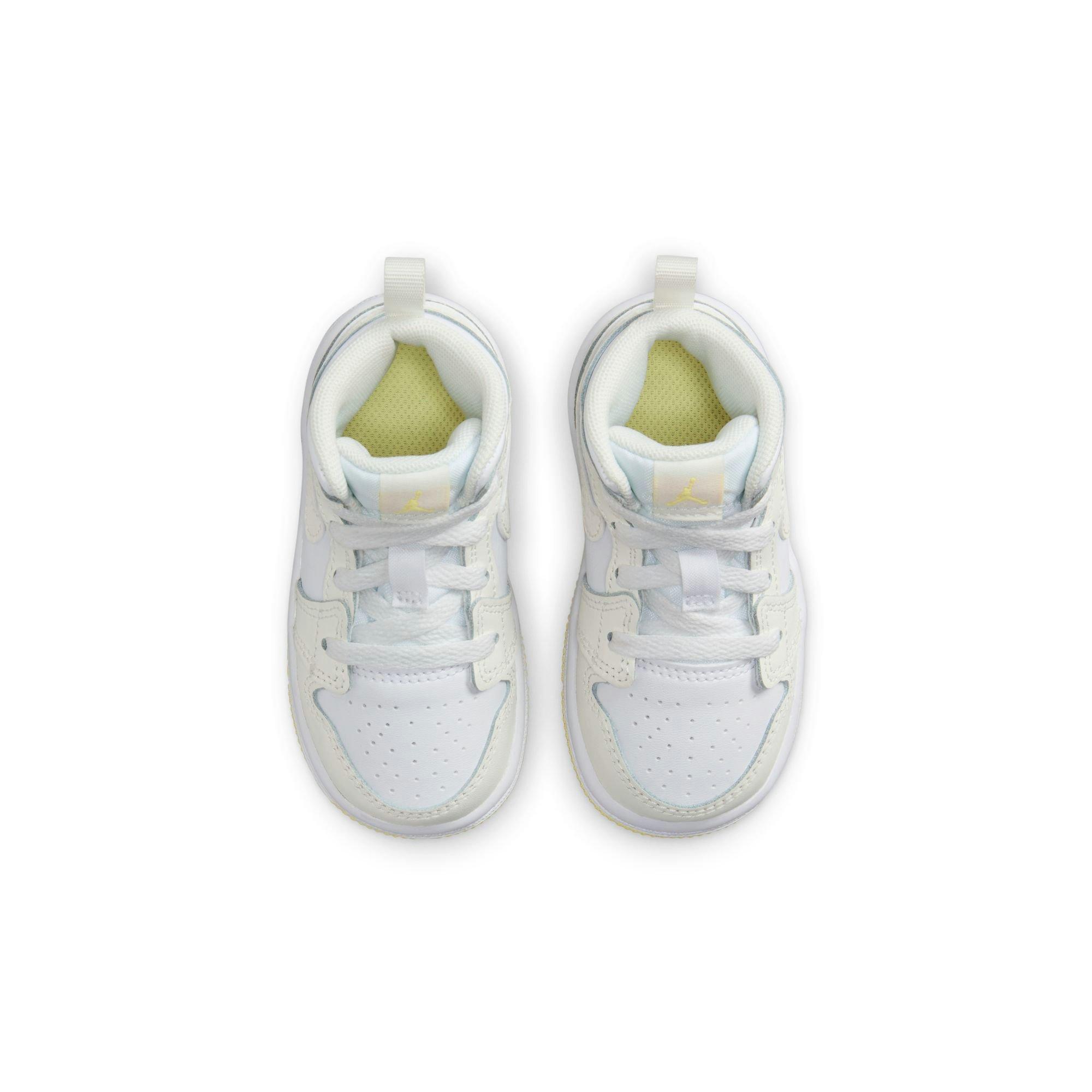 Jordan 1 Mid Toddler Girls' "Sail/Lt Laser Orange/White" Shoe