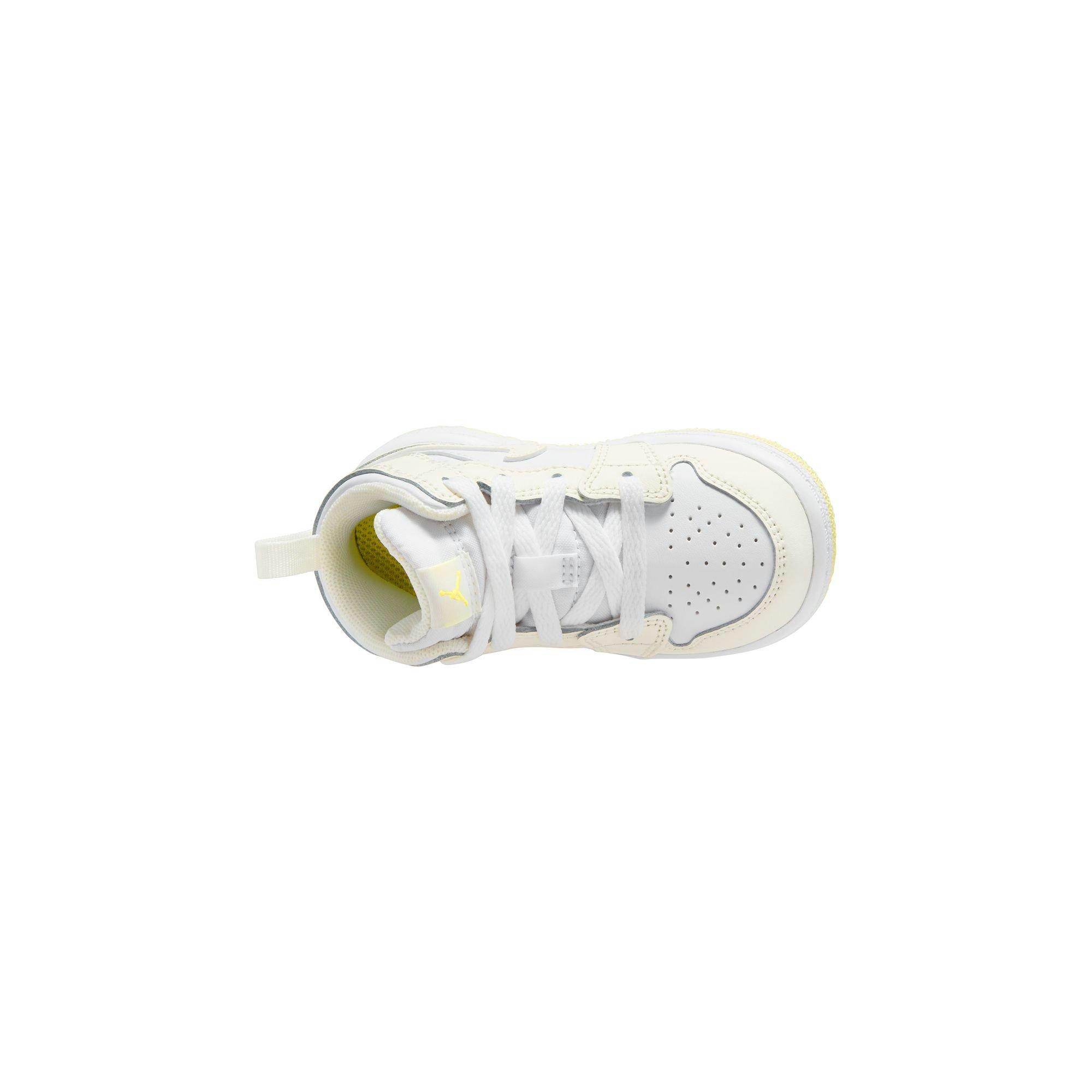 Jordan 1 Mid Toddler Girls' "Sail/Lt Laser Orange/White" Shoe