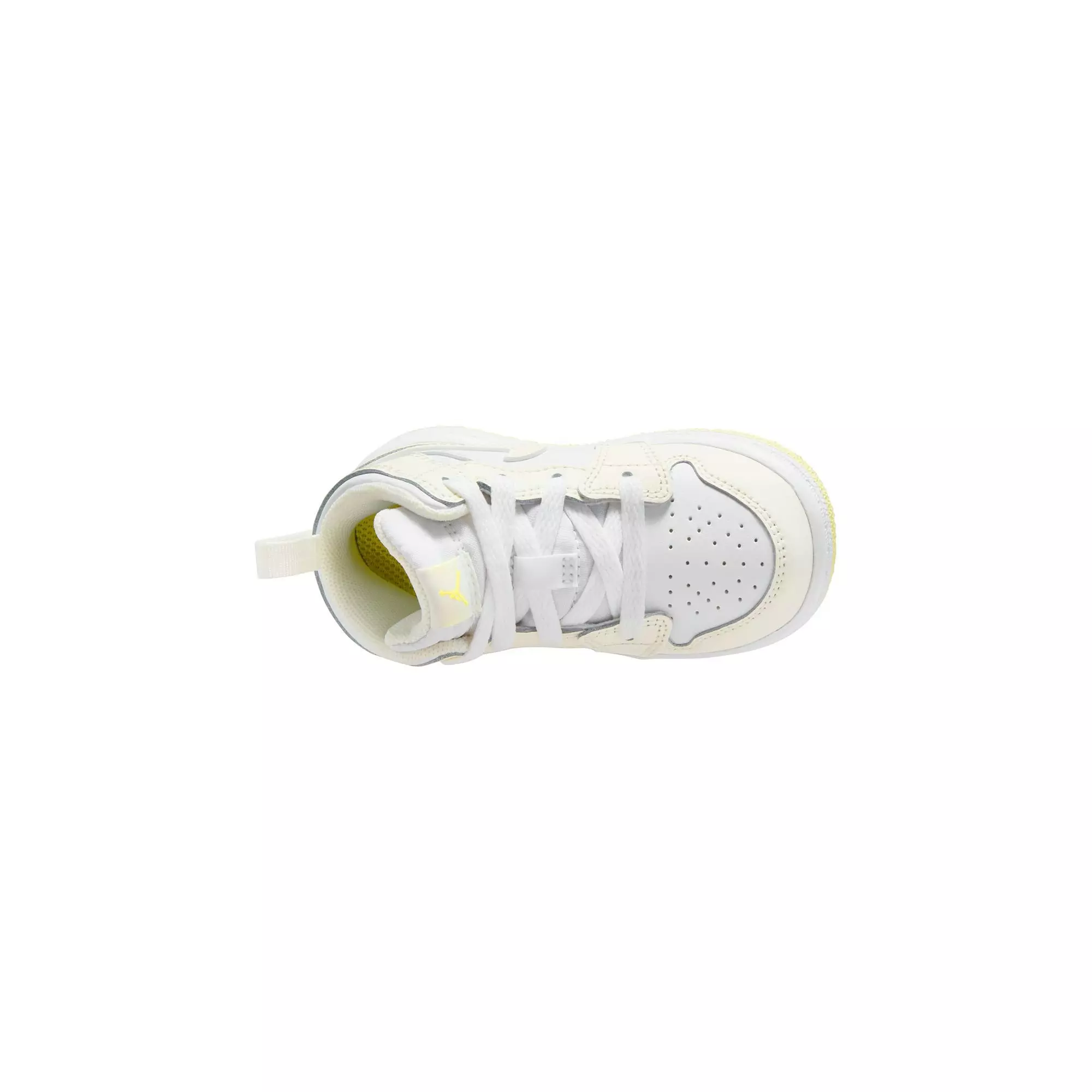 Jordan 1 Mid "Sail/Lt Laser Orange/White" Toddler Girls' Shoe - WHITE/YELLOW