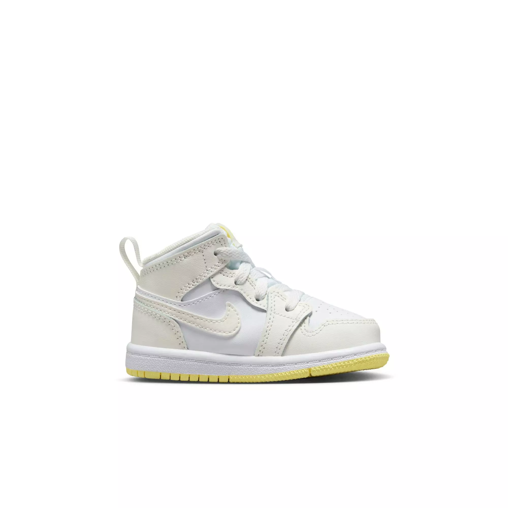 Jordan 1 Mid "Sail/Lt Laser Orange/White" Toddler Girls' Shoe - WHITE/YELLOW