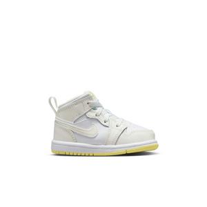 Jordan 1 Mid "Sail/Lt Laser Orange/White" Toddler Girls' Shoe