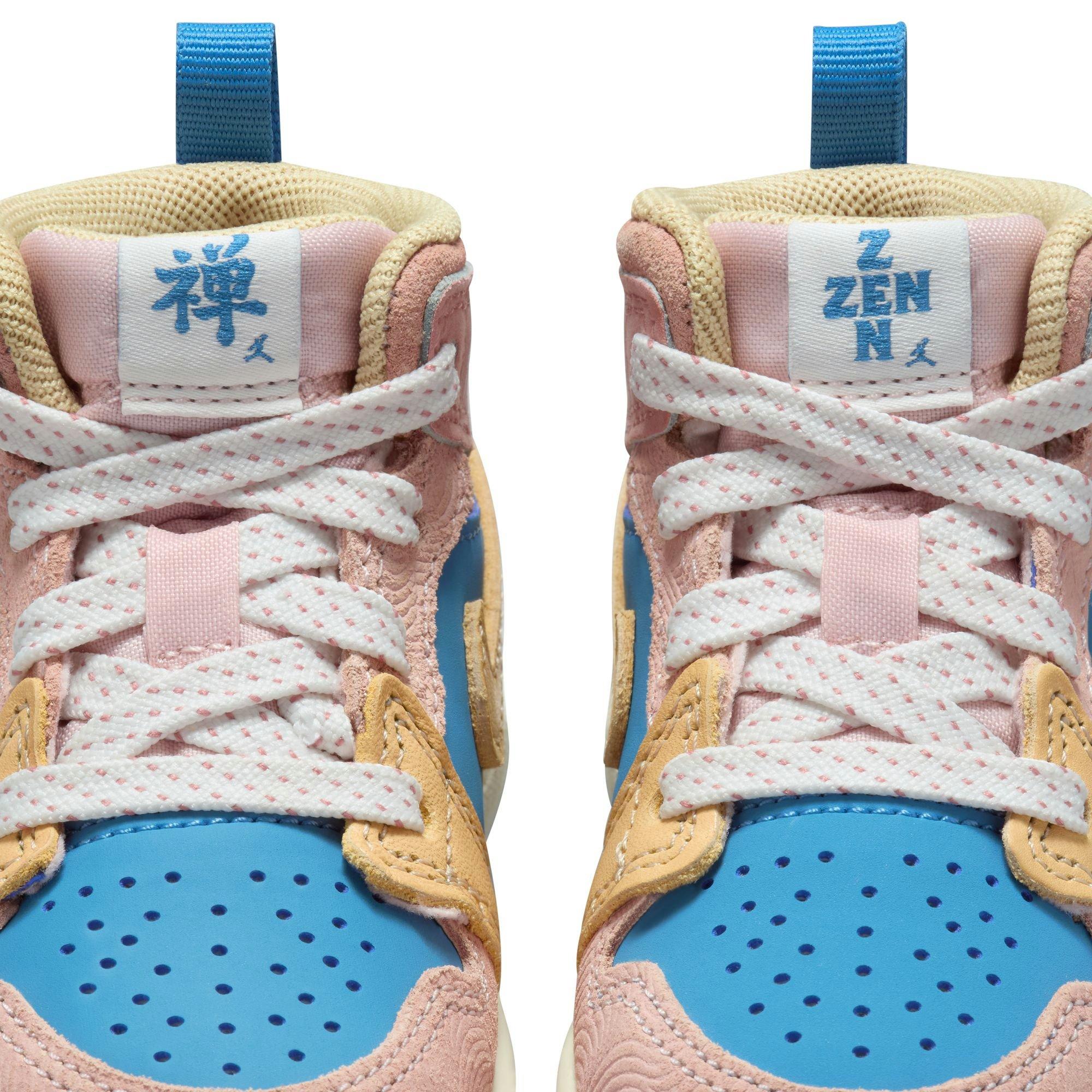 Jordan 1 Mid Sneaker School "Zen" Toddler Kids' Shoe - AEGEAN STORM/HEMP/PINK OXFORD Thumbnail View 5