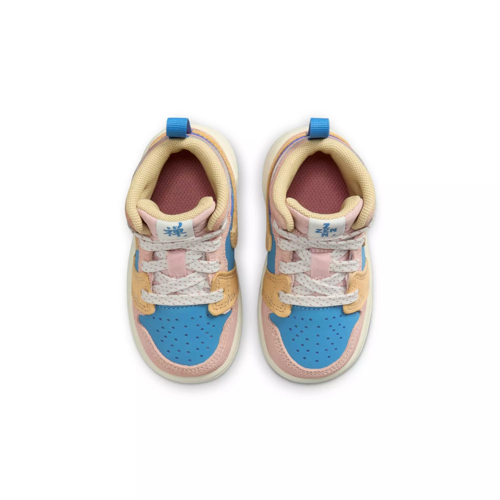 Jordan 1 Mid Sneaker School "Zen" Toddler Kids' Shoe - AEGEAN STORM/HEMP/PINK OXFORD
