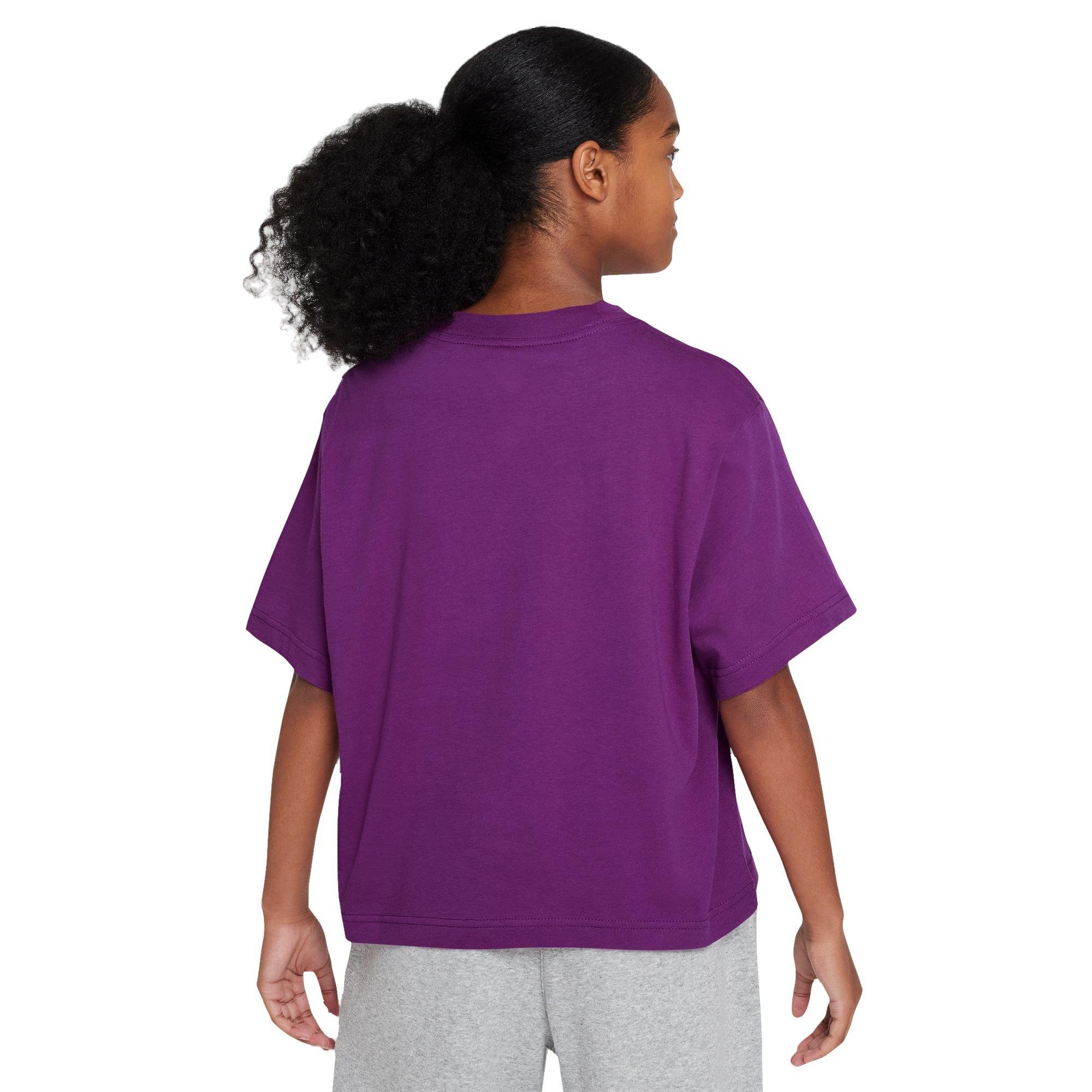 Nike Sportswear Essential Boxy Big Girls' Purple Tee