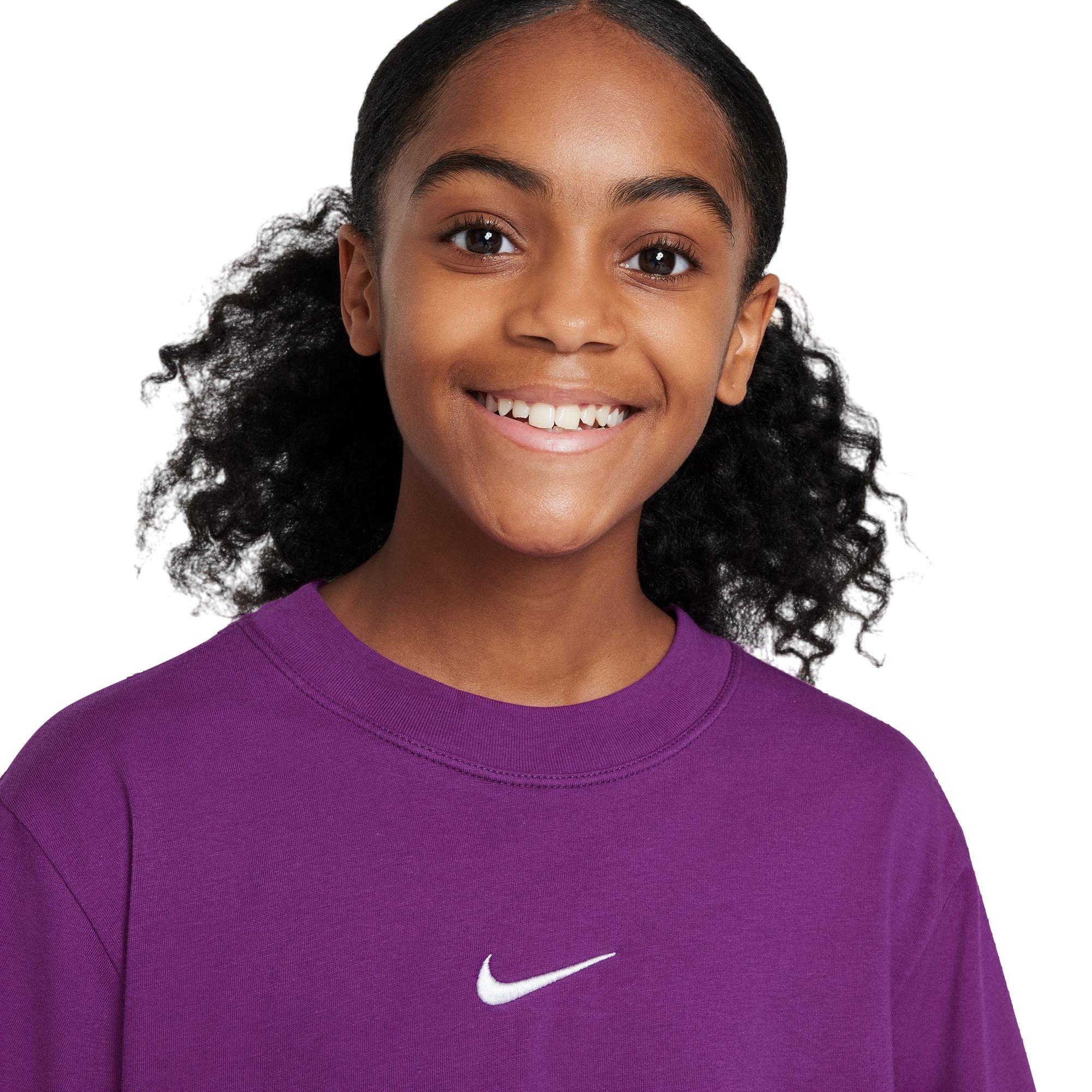 Nike Sportswear Essential Boxy Big Girls' Purple Tee