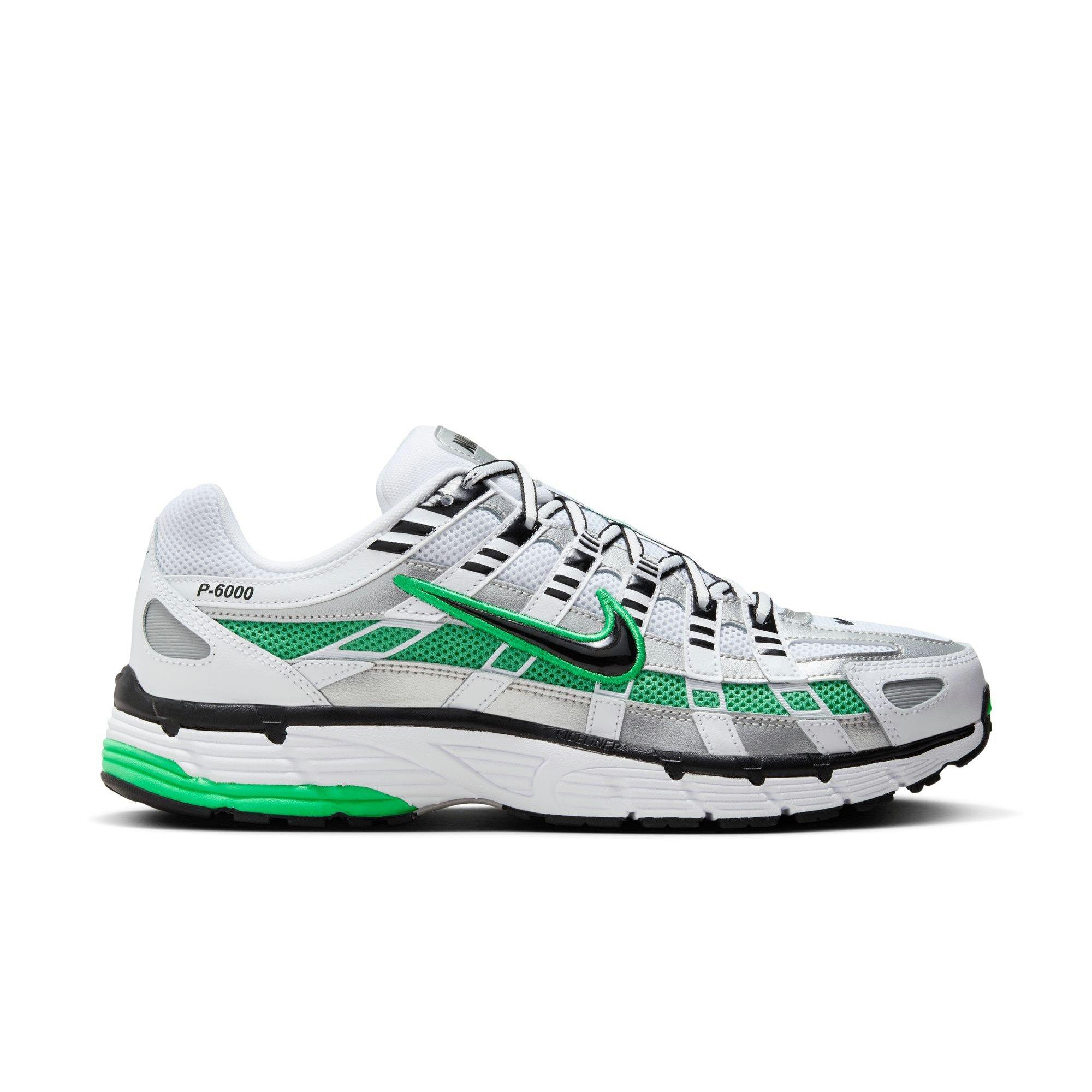 Nike P-6000 "White/Black/Metallic Silver/Spring Green" Men's Shoe - WHITE/GREY/GREEN