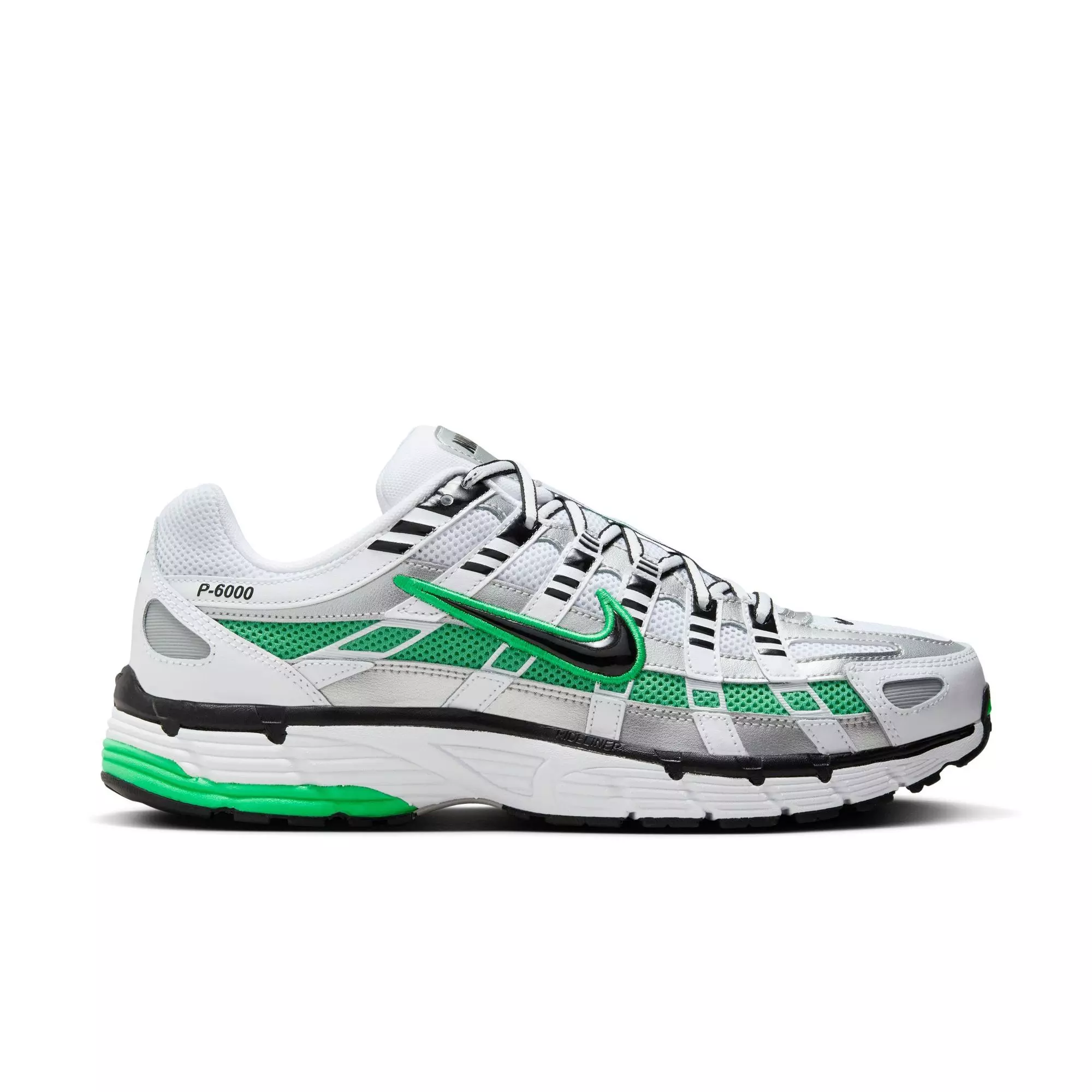 Nike P-6000 White/Black/Metallic Silver/Spring Green Men's Shoe